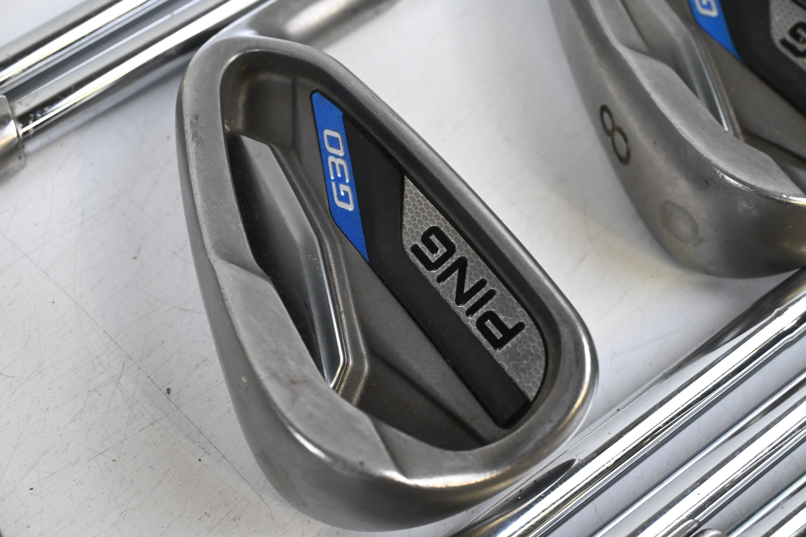 Ping G30 Irons / 5-PW+GW+SW / Green Dot / Senior Flex Ping CFS Shafts