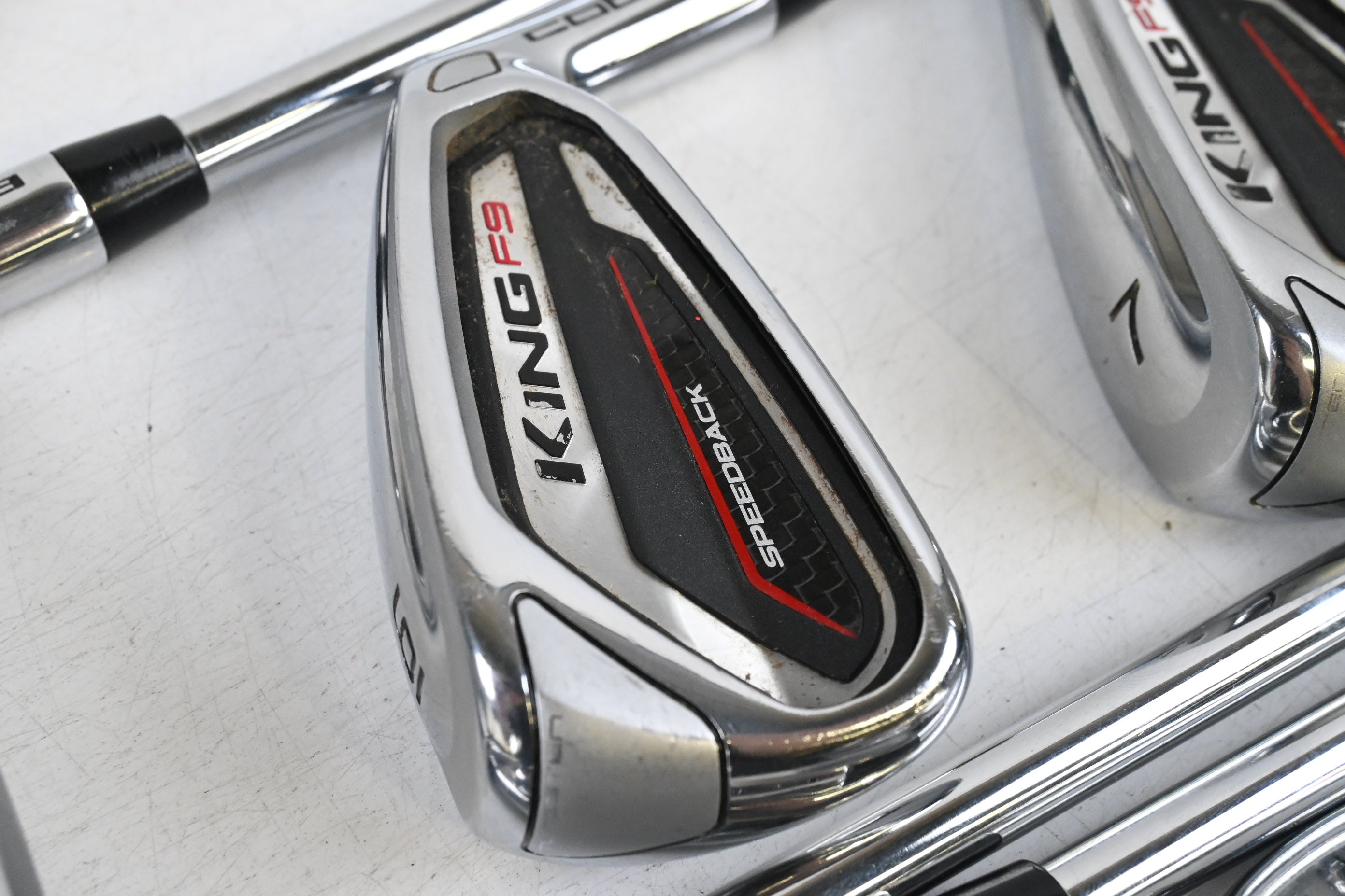 Cobra King F9 Irons / 5-PW+SW / Stiff Flex KBS Tour 90 Shafts