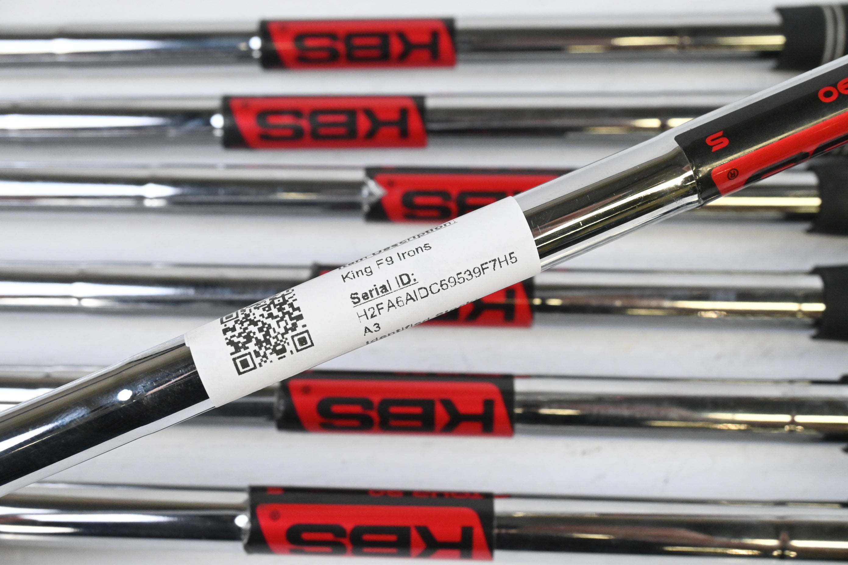 Cobra King F9 Irons / 5-PW+SW / Stiff Flex KBS Tour 90 Shafts