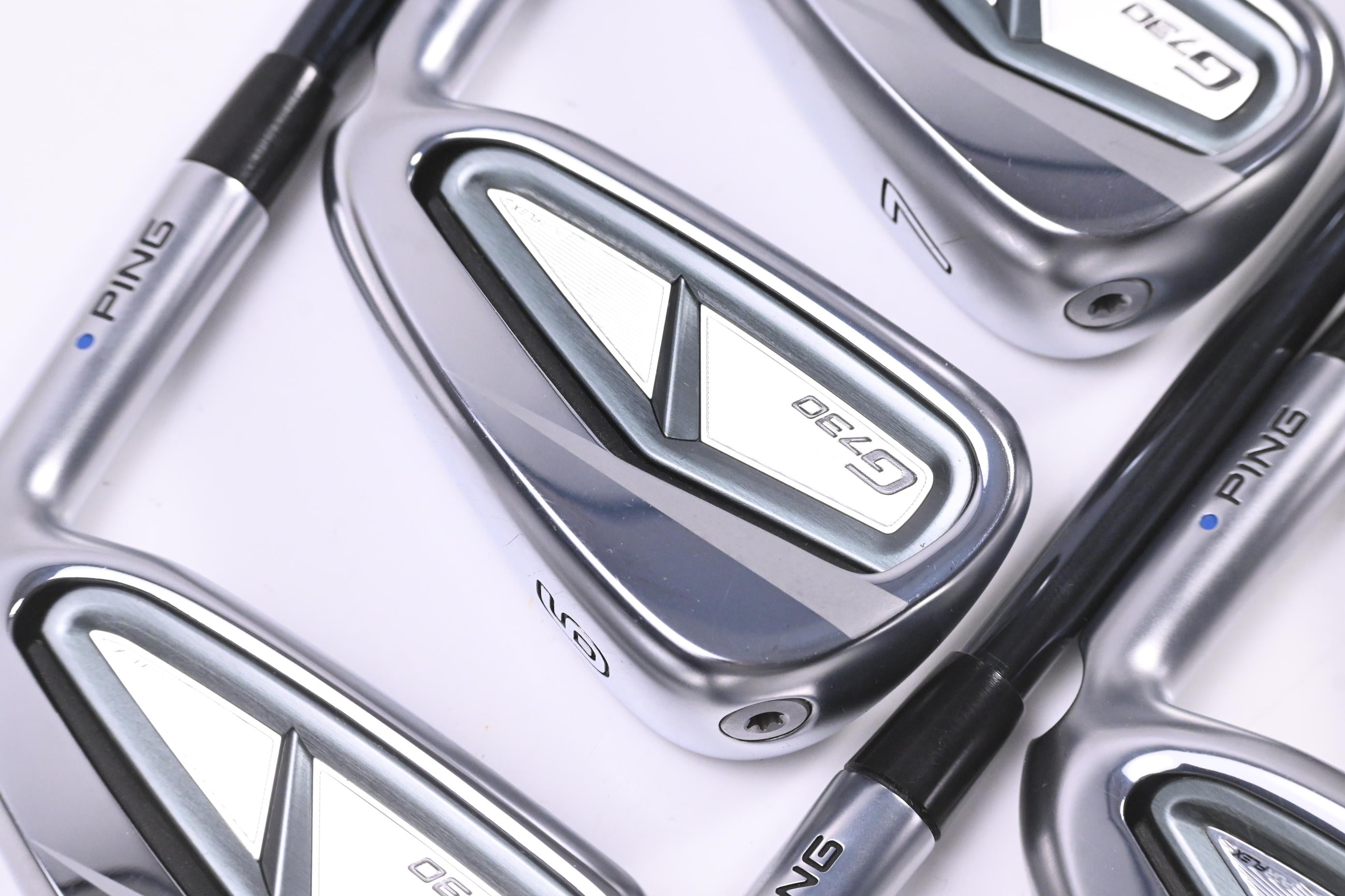 Ping G730 Irons / 5-PW+50+56 / Blue Dot / Regular Flex UST Recoil Dart 75 Shafts