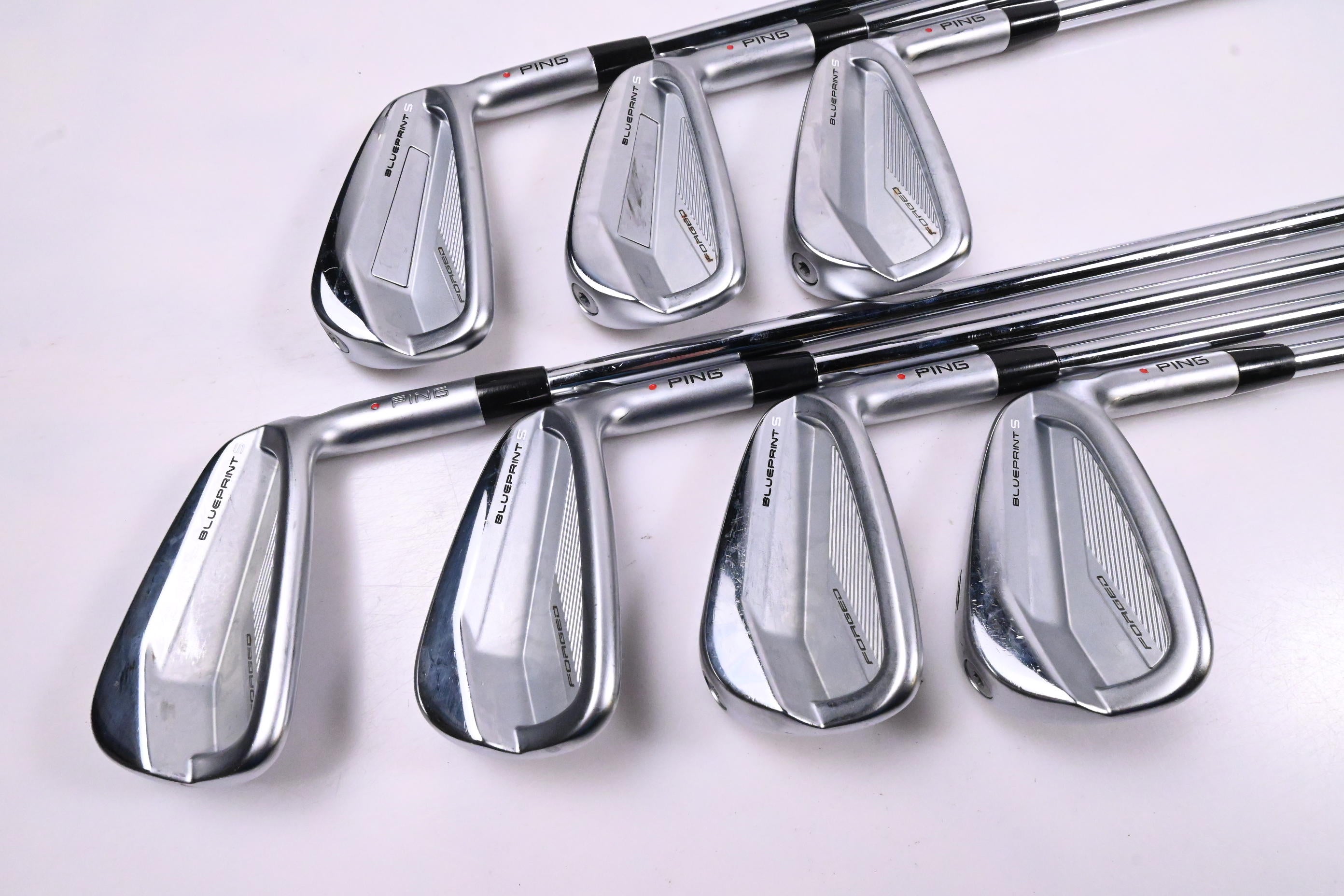 Ping Blueprint S Irons / 4-PW / Red Dot / Stiff Flex Ping AWT 3.0 Shafts