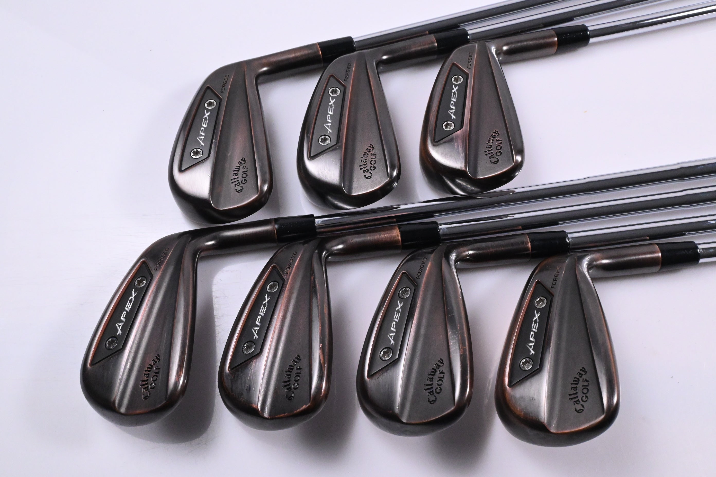 Callaway Apex Ai200 Brushed Copper Irons / 5-PW+GW / Stiff Flex Dynamic Gold Mid