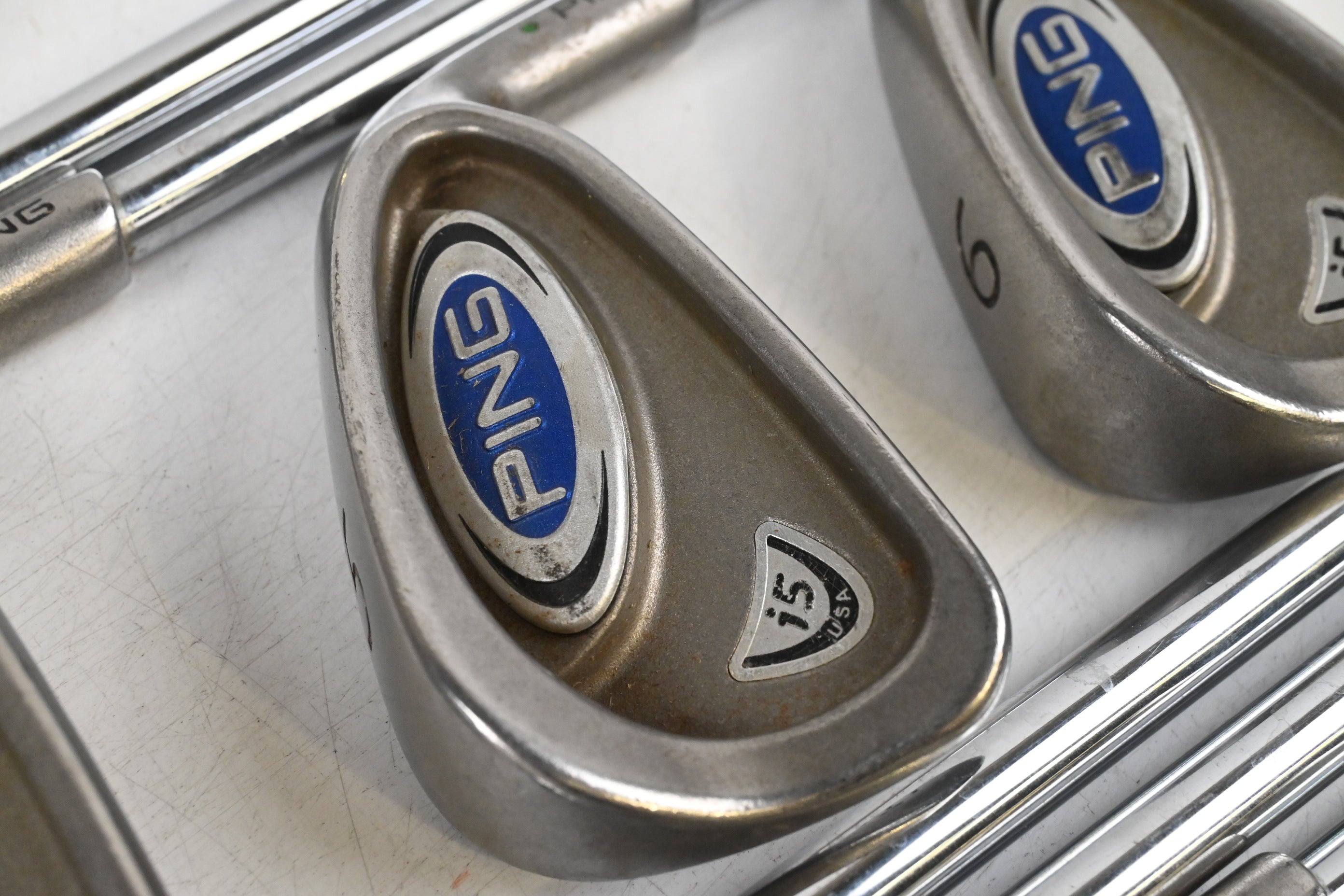 Ping i5 Irons / 3-PW / Green Dot / Stiff Flex Steel Shafts