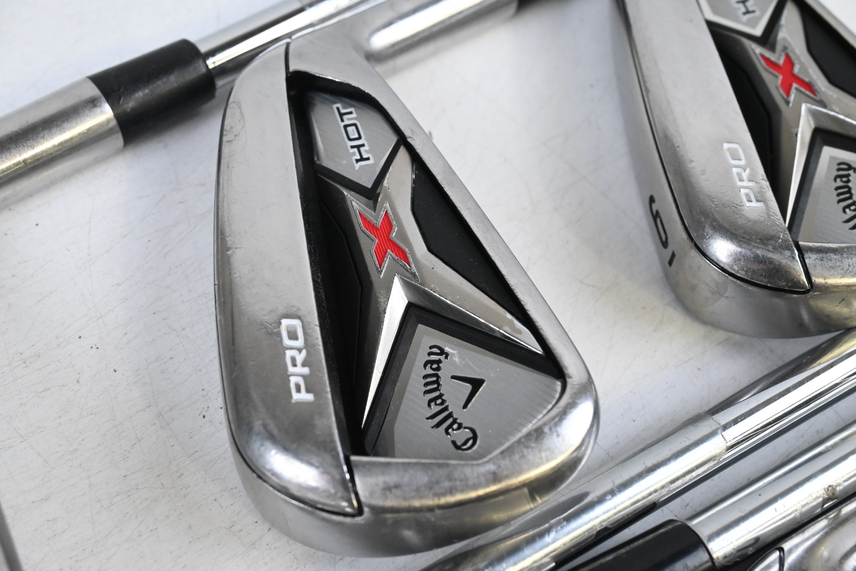 Callaway X Hot Pro Irons / 4-PW / Stiff Flex Project X Flighted 95 Shafts