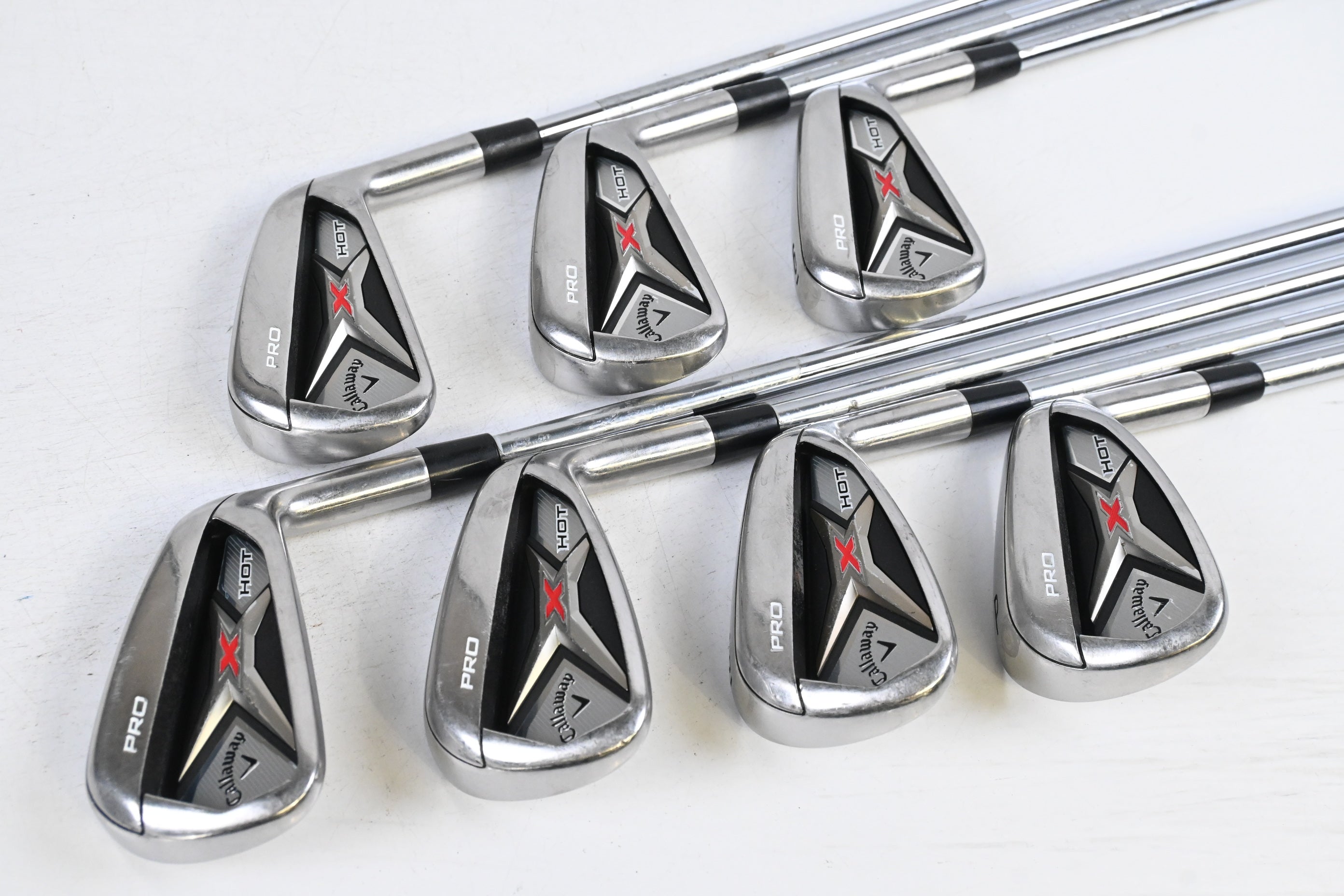 Callaway X Hot Pro Irons / 4-PW / Stiff Flex Project X Flighted 95 Shafts