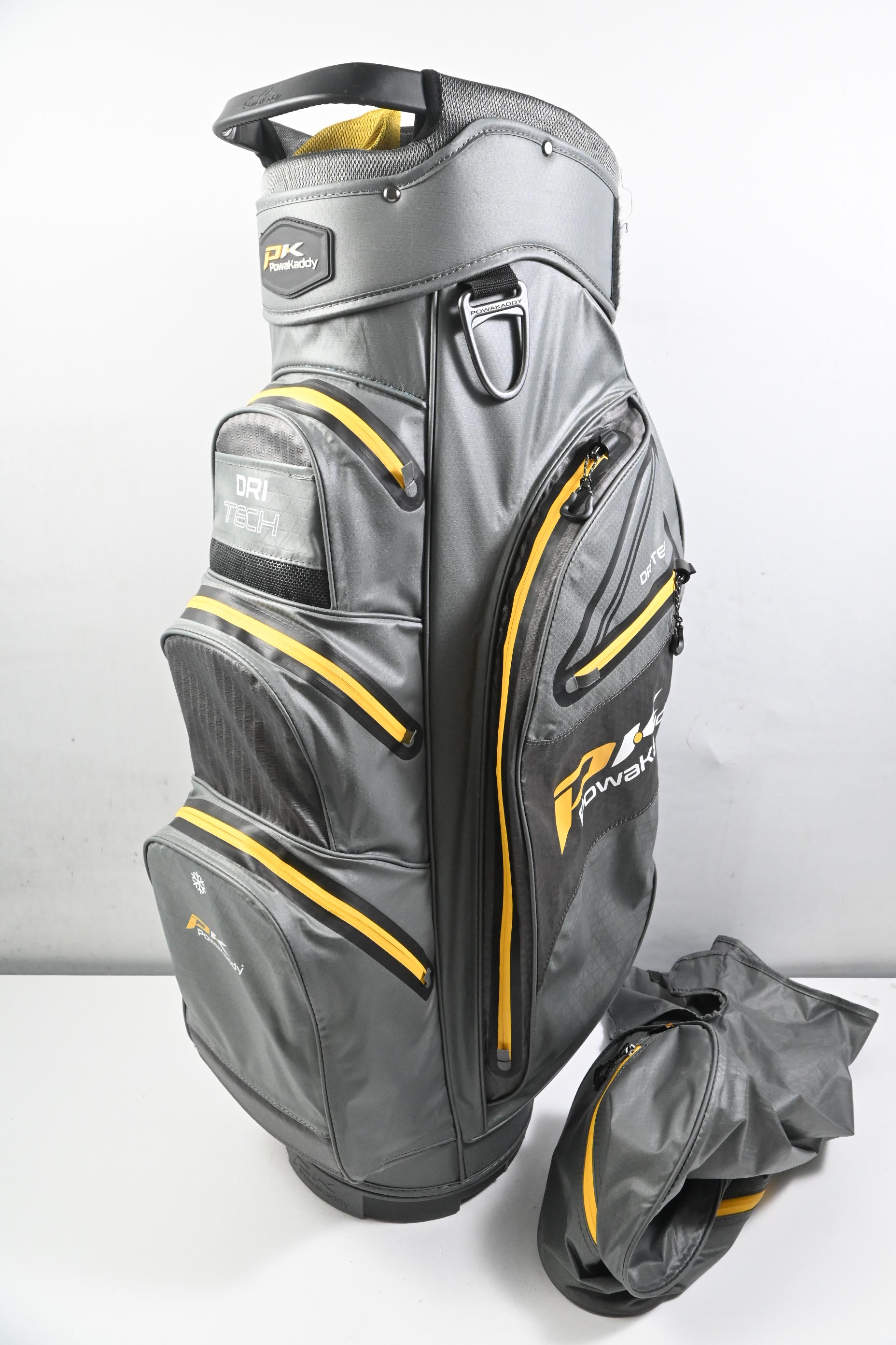 Powakaddy Dri Tech Cart Bag / 14-Way Divider / Grey, Yellow