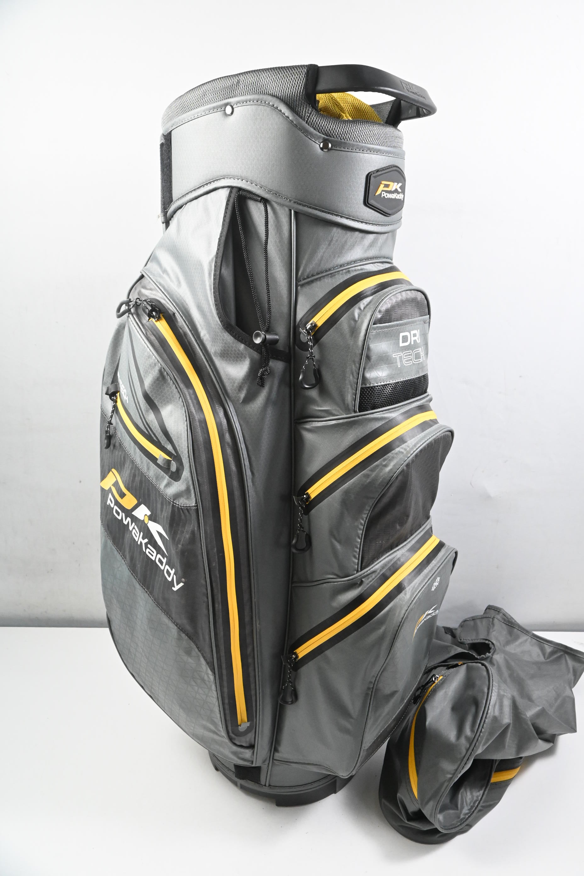 Powakaddy Dri Tech Cart Bag / 14-Way Divider / Grey, Yellow