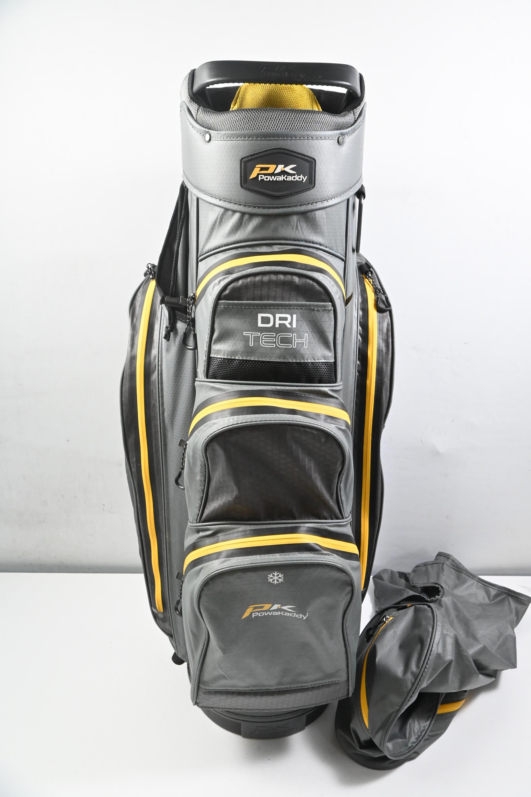 Powakaddy Dri Tech Cart Bag / 14-Way Divider / Grey, Yellow