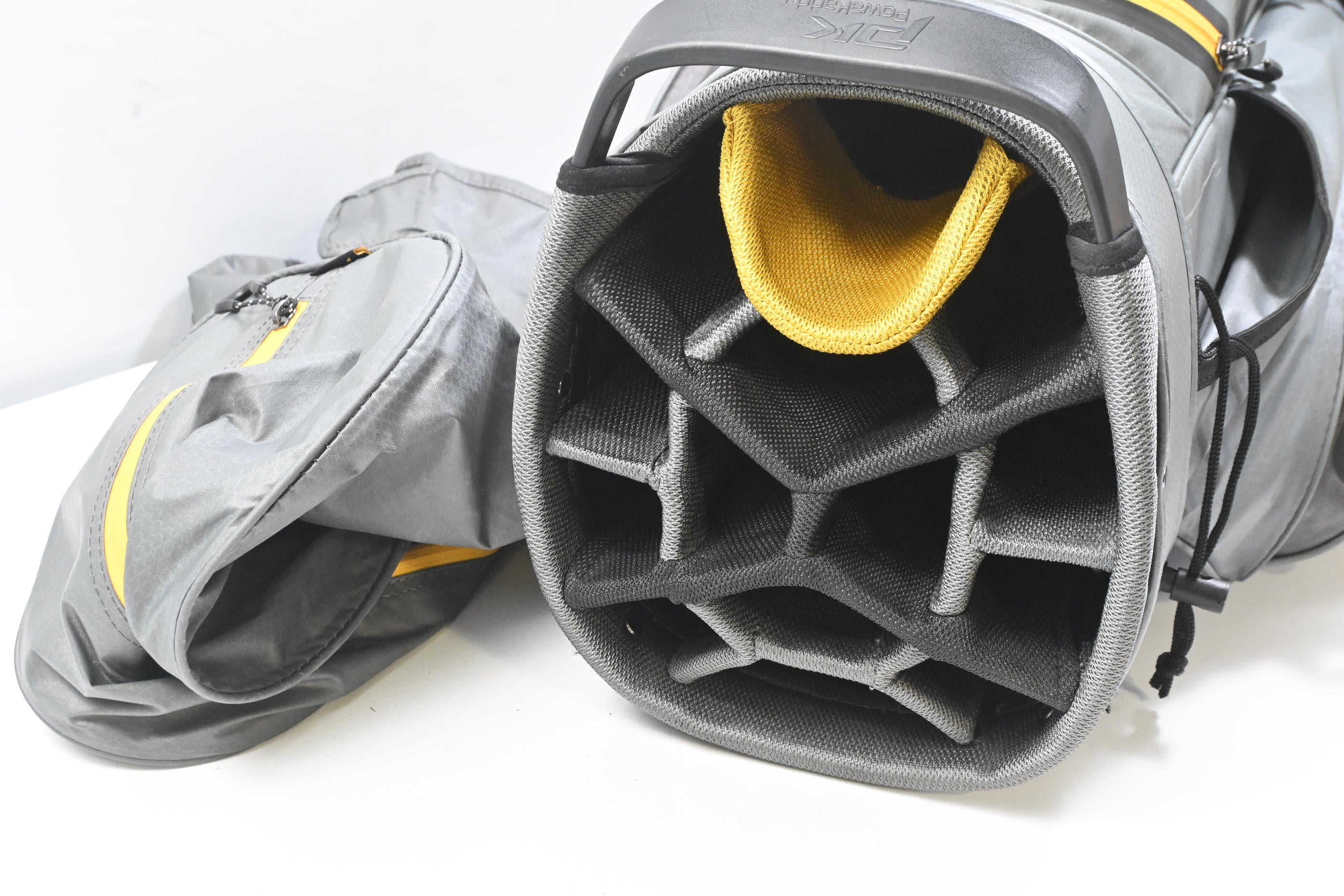 Powakaddy Dri Tech Cart Bag / 14-Way Divider / Grey, Yellow