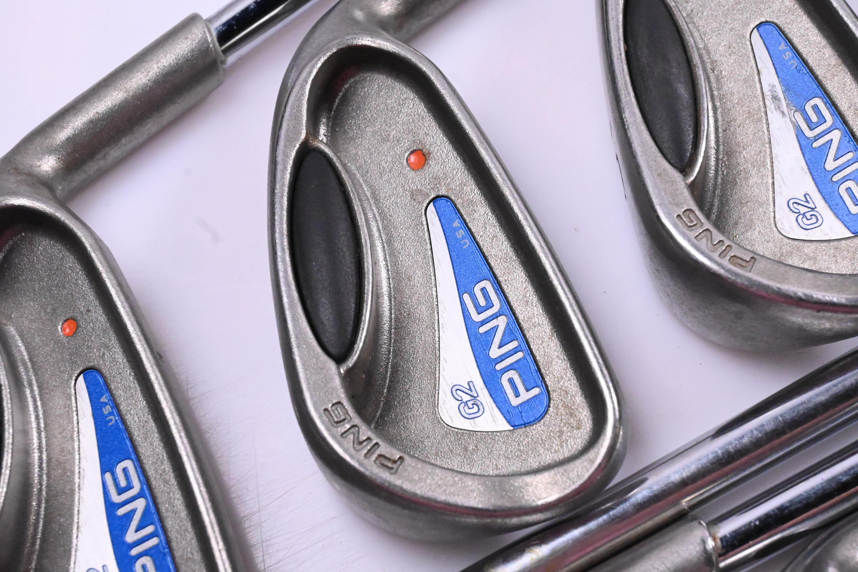 Ping G2 Irons / 3-PW+SW / Orange Dot / Stiff Flex Ping AWT Shafts