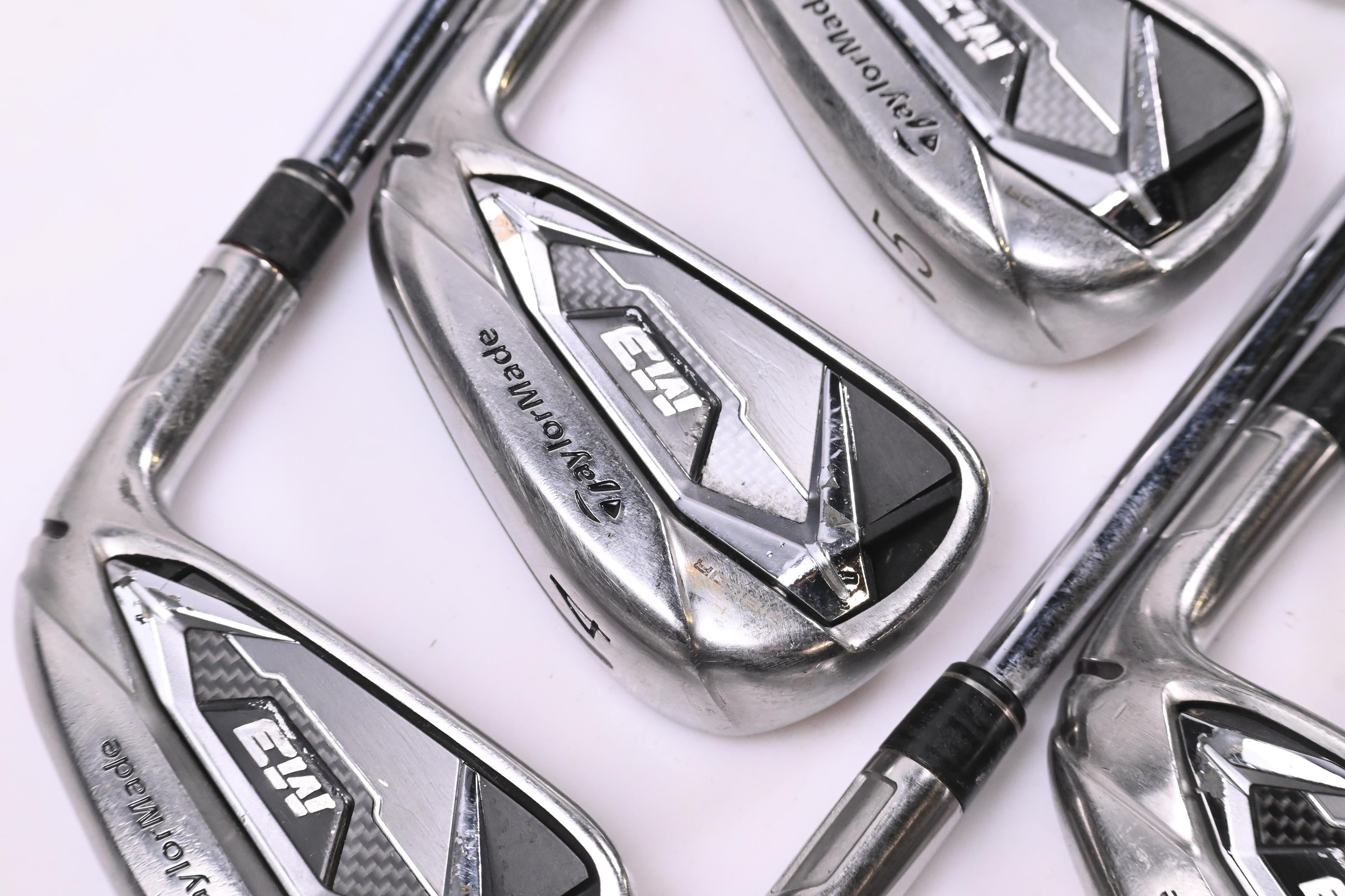 Taylormade M3 Irons / 3-PW+GW+SW / Stiff Flex KBS Tour C-Taper 105 Shafts