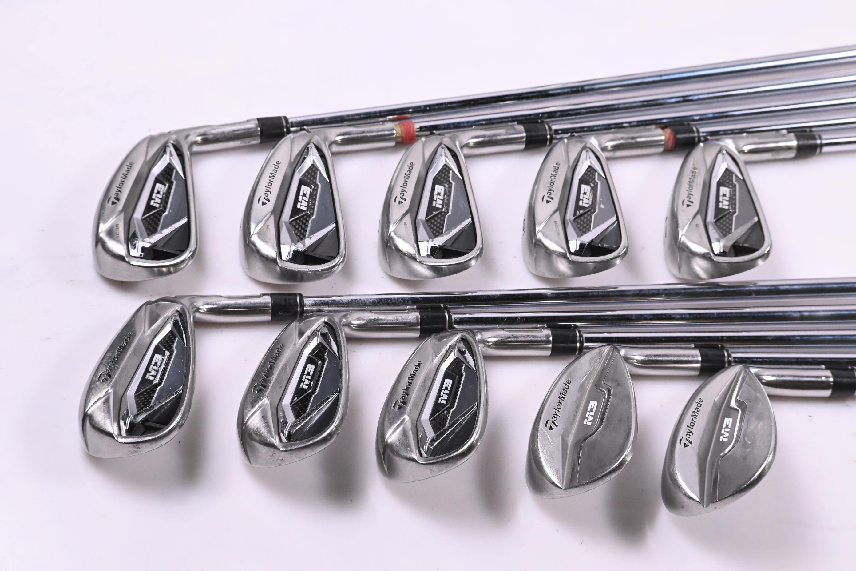 Taylormade M3 Irons / 3-PW+GW+SW / Stiff Flex KBS Tour C-Taper 105 Shafts