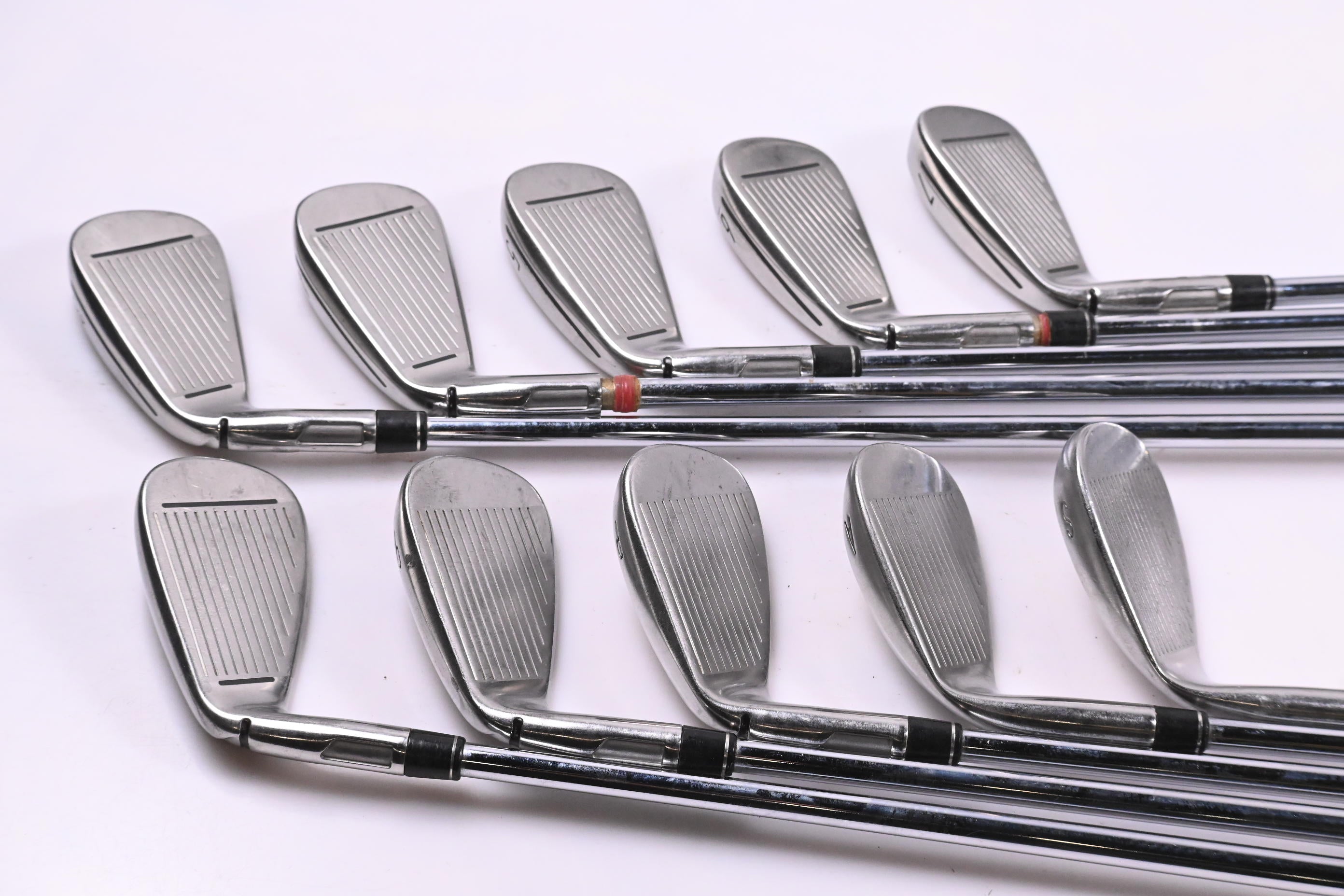 Taylormade M3 Irons / 3-PW+GW+SW / Stiff Flex KBS Tour C-Taper 105 Shafts