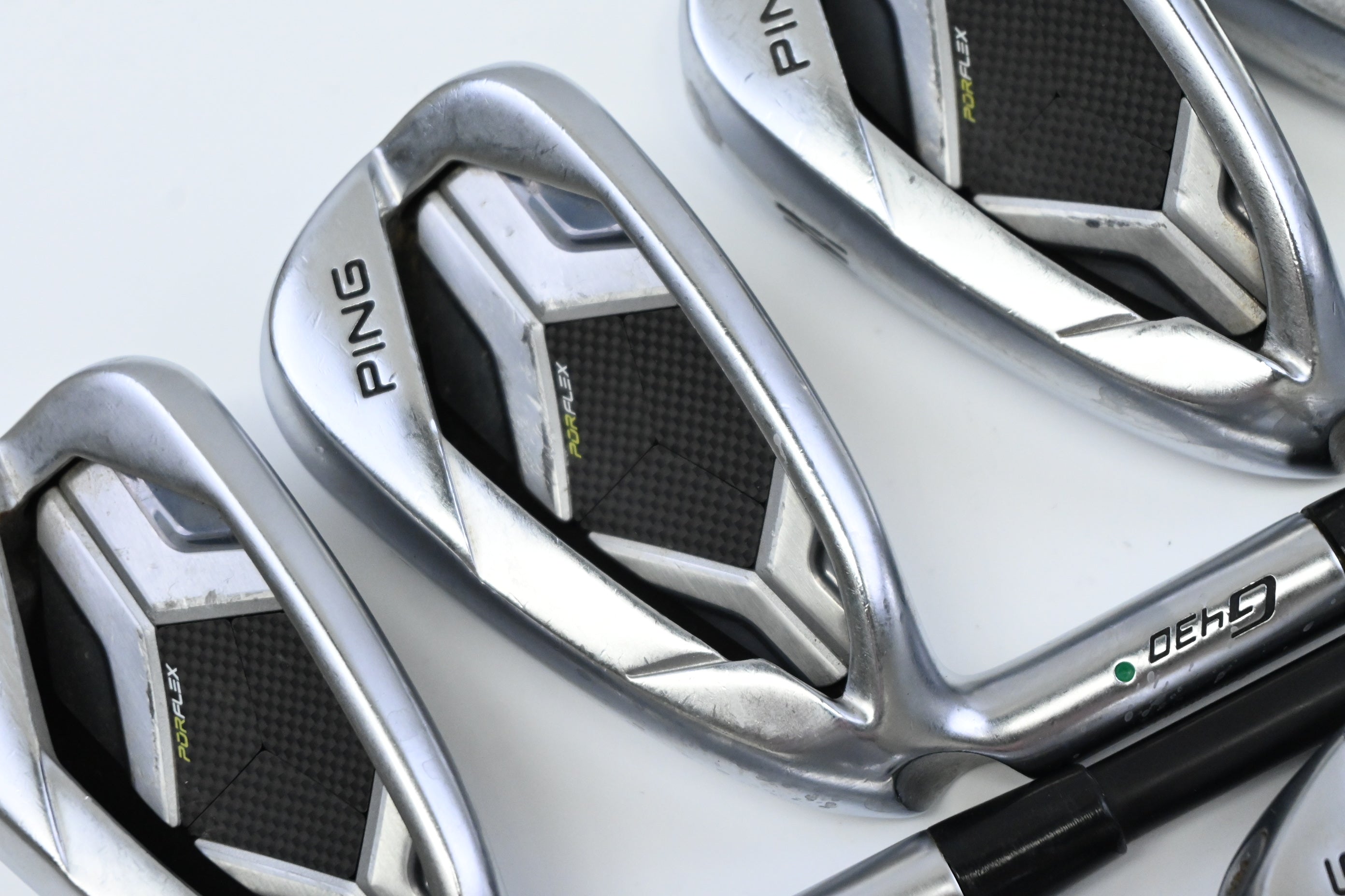 Left Hand Ping G430 Irons / 4-PW+54° / Green Dot / Regular Flex Ping Alta CB