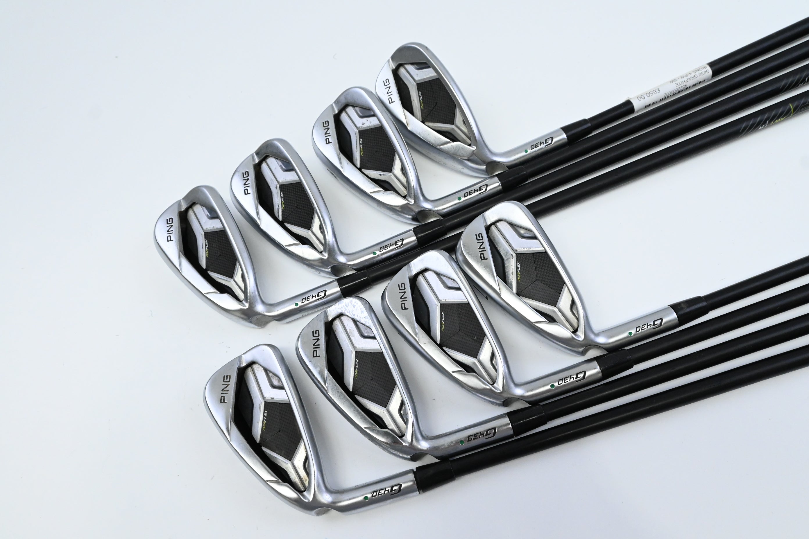 Left Hand Ping G430 Irons / 4-PW+54° / Green Dot / Regular Flex Ping Alta CB