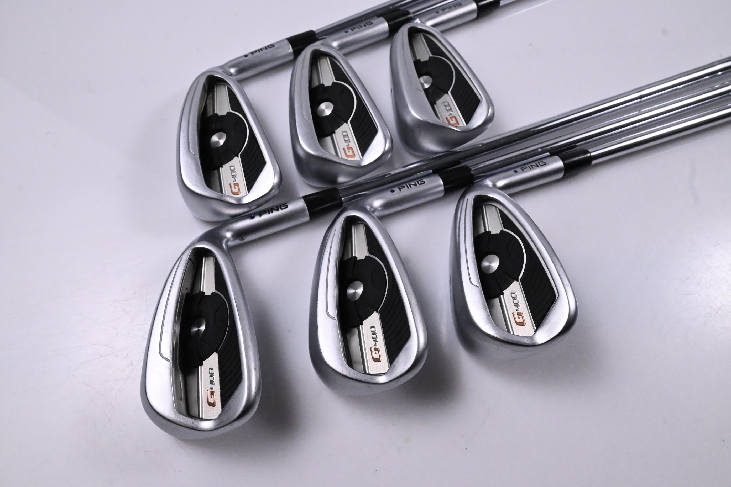 Ping G400 Irons / 5-PW / Purple Dot / Stiff Flex Ping AWT 2.0 Shafts