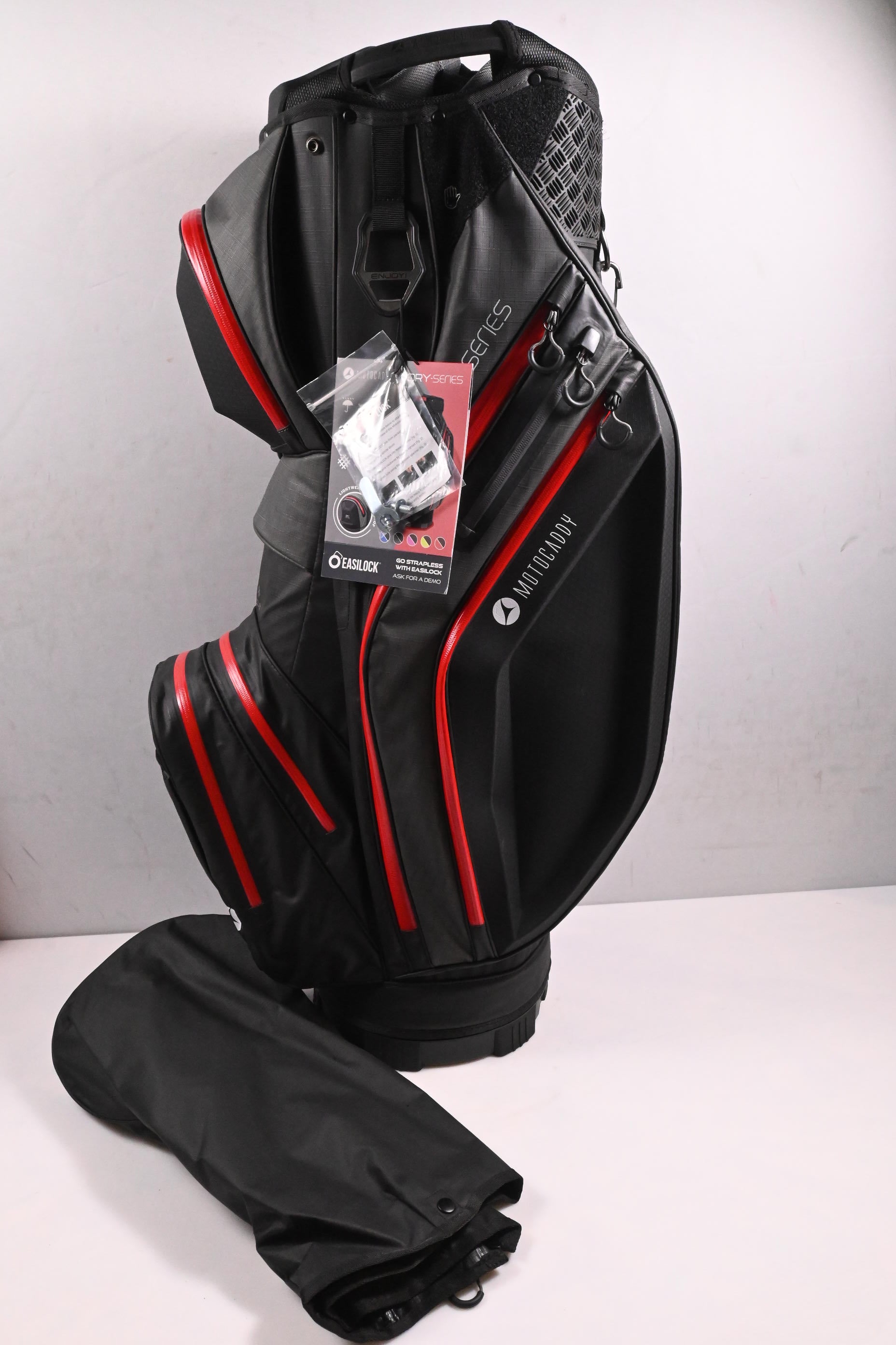Motocaddy Dry Series Cart Bag / 14-Way Divider / Black, Red