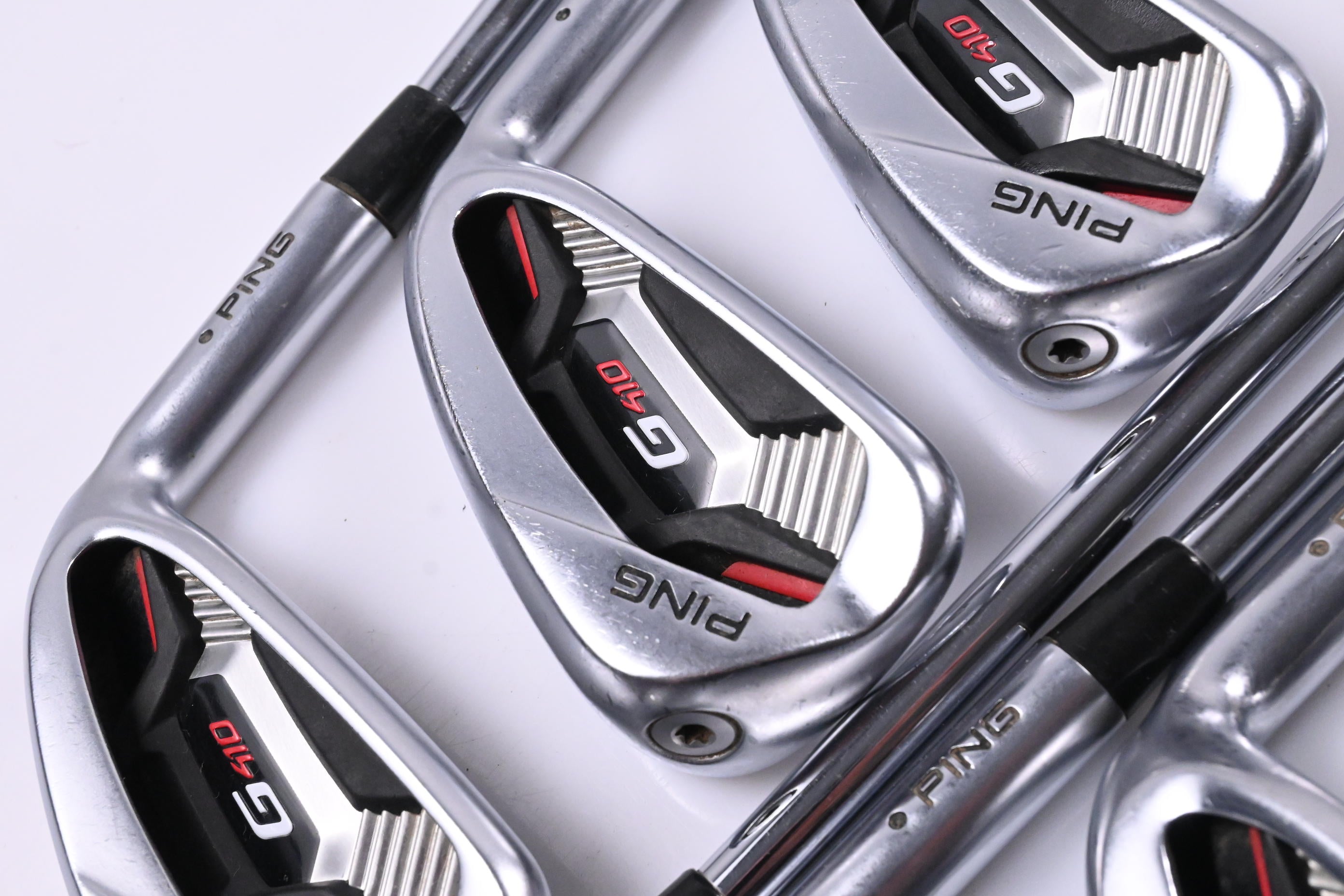 Ping G410 Irons / 5-PW+SW / Black Dot / Stiff Flex Ping AWT 2.0 Shafts