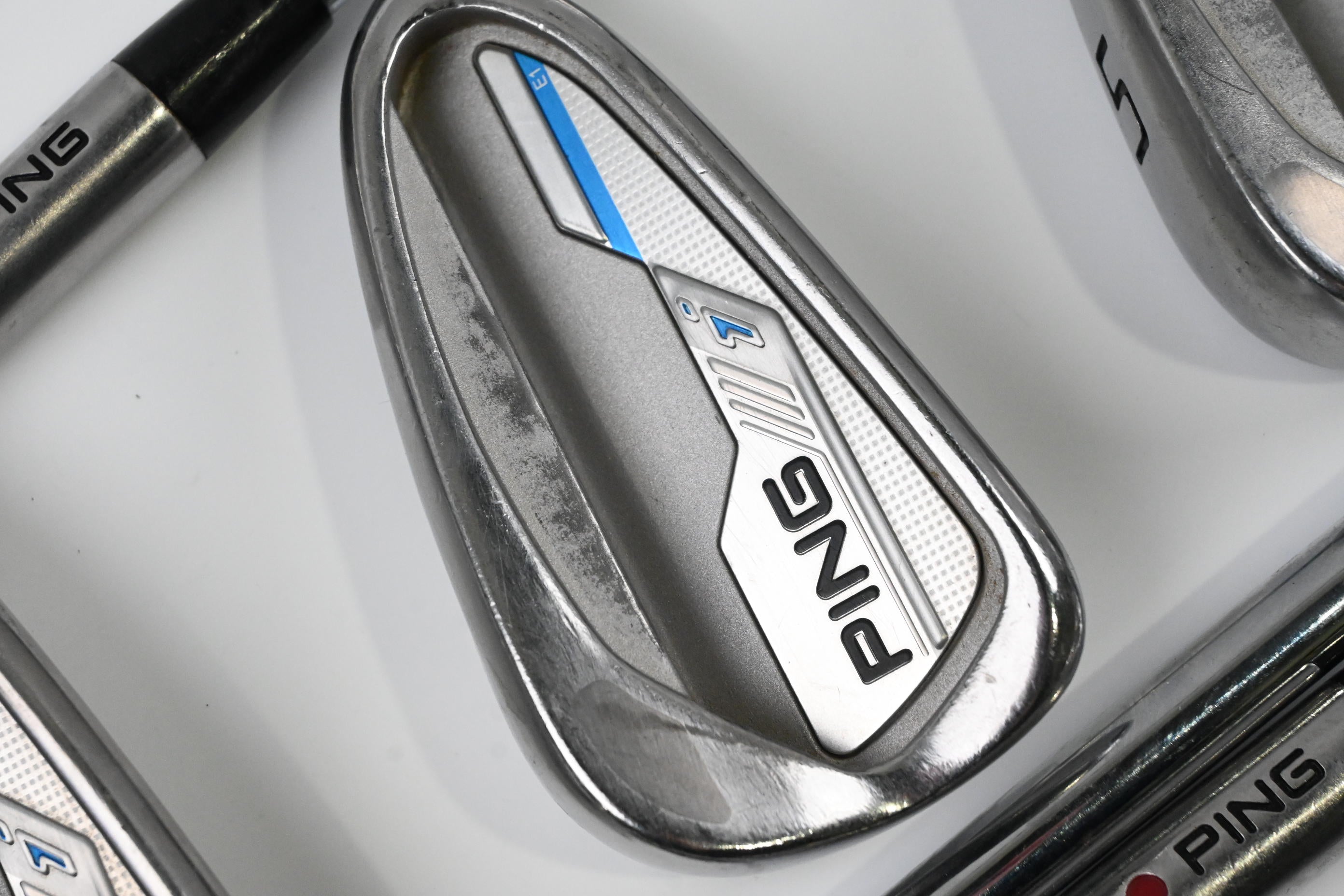 Ping i-Series E1 Irons / 3-PW / Maroon Dot / Stiff Flex Ping AWT 2.0 Shafts