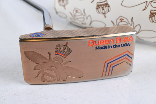Left Hand Bettinardi Queen B 2021 Gold/Blue #6 Putter / 34 Inch