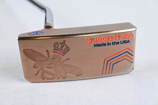 Left Hand Bettinardi Queen B 2021 Gold/Blue #6 Putter / 34 Inch