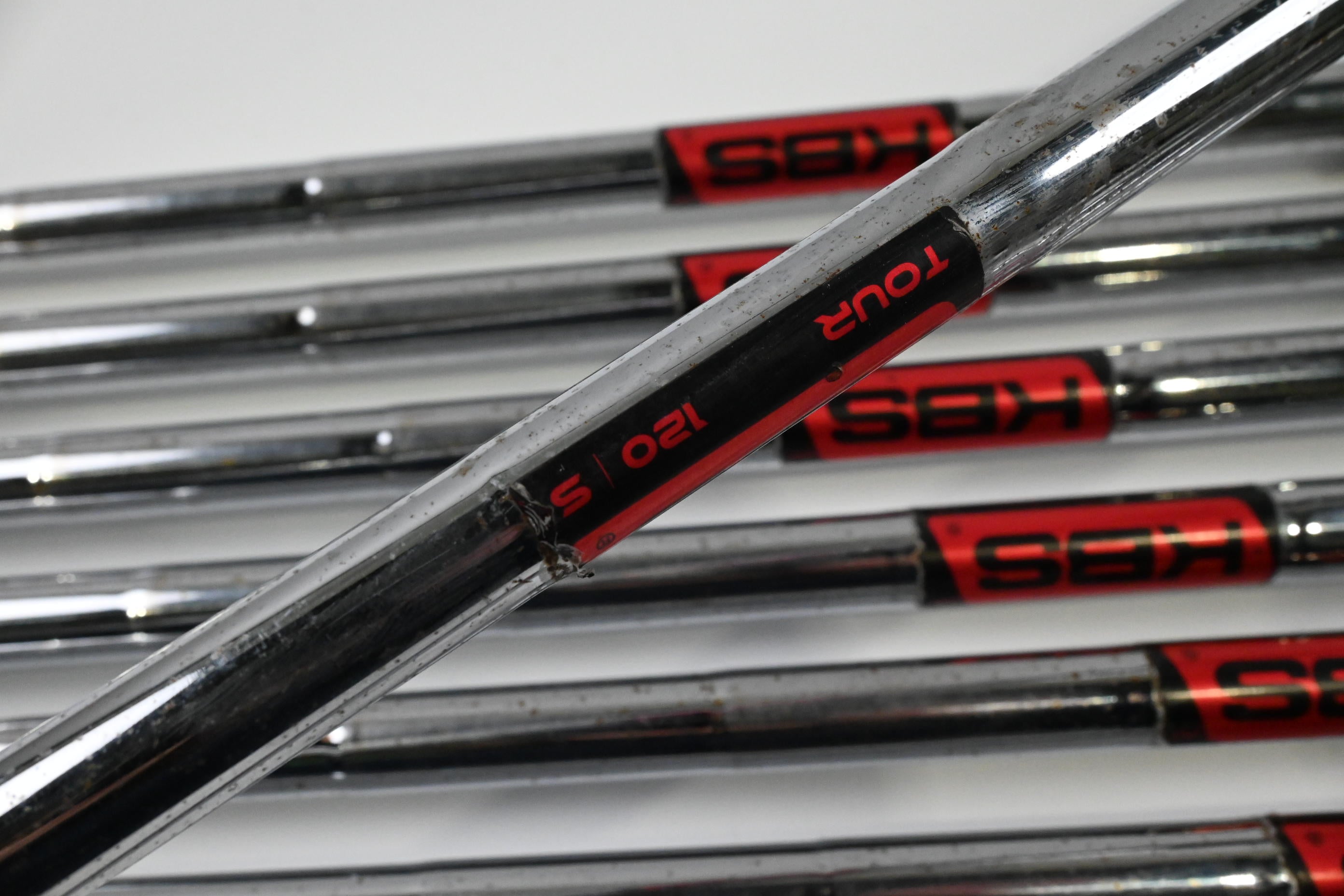 Ping S55 Irons / 3-PW / Black Dot / Stiff Flex KBS Tour 120 Shafts