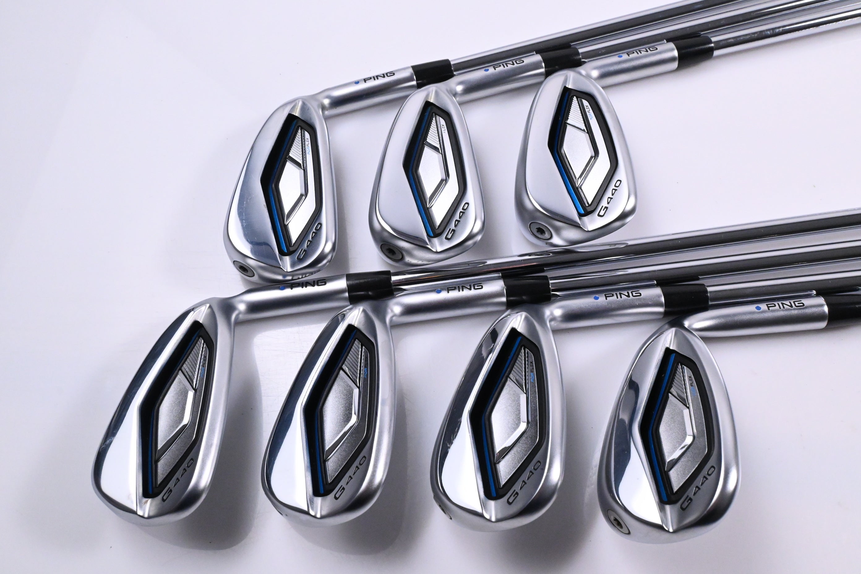 Ping G440 Irons / 6-PW+UW+56° / Blue Dot / Regular Flex Ping AWT 3.0 Shafts