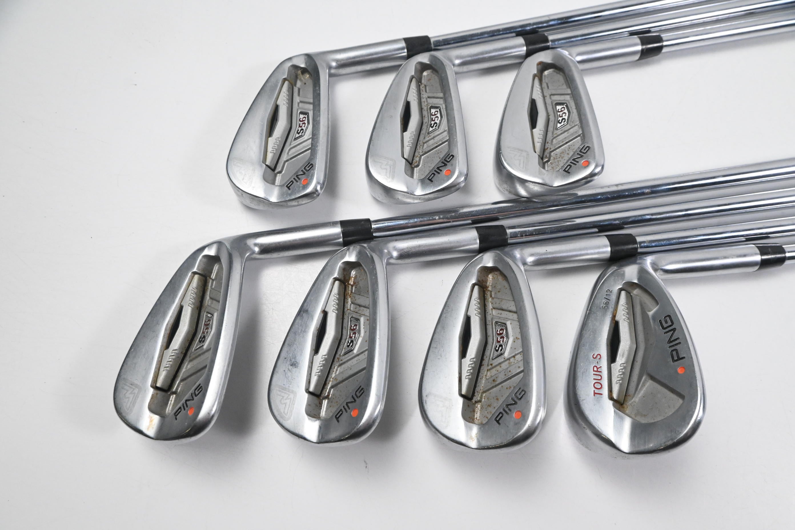 Ping S56 Irons / 5-PW+GW / Orange Dot / Regular Flex Project X Rifle Shafts
