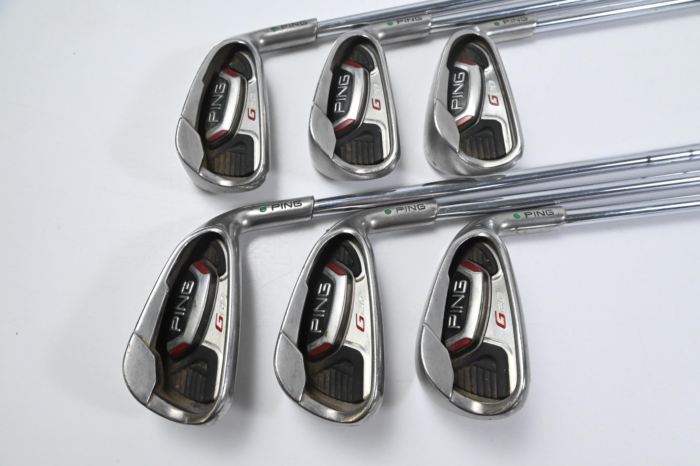 Ping G20 Irons / 5-PW / Green Dot / Regular Flex Ping CFS Shafts