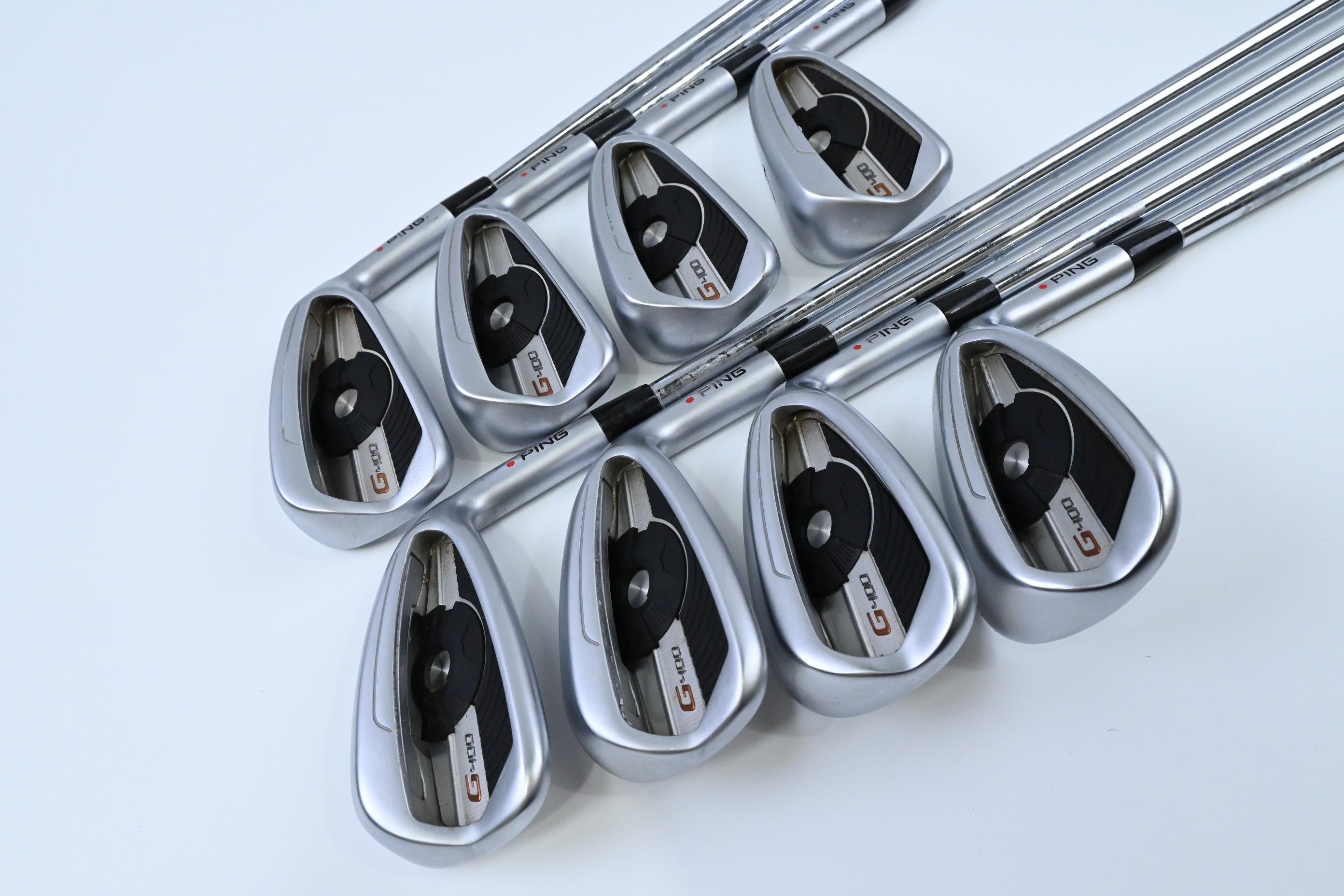 Ping G400 Irons / 4-PW+SW / Red Dot / Regular Flex Ping AWT 2.0 Shafts