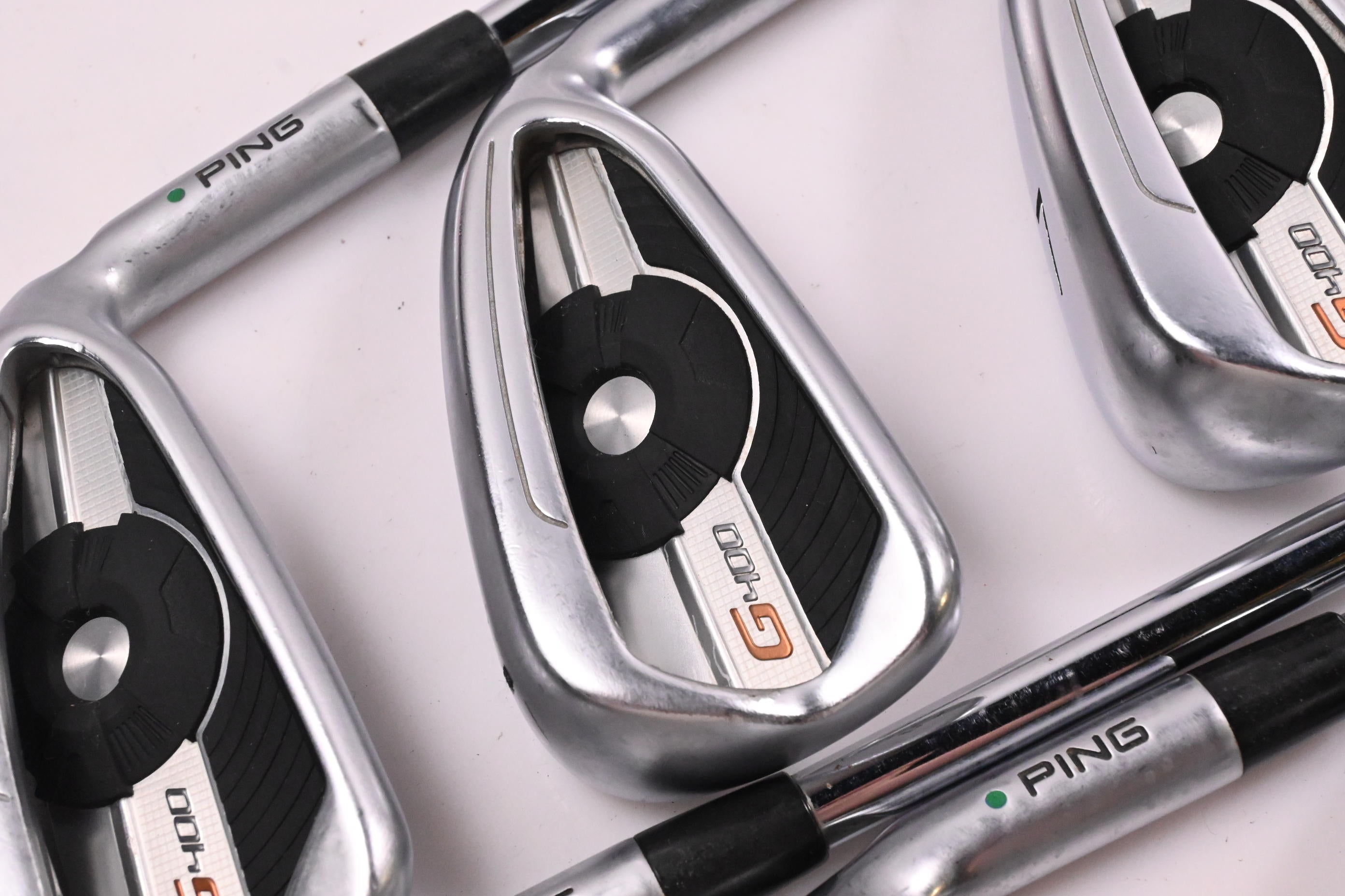 Ping G400 Irons / 5-PW / Green Dot / Regular Flex Ping AWT 2.0 Shafts