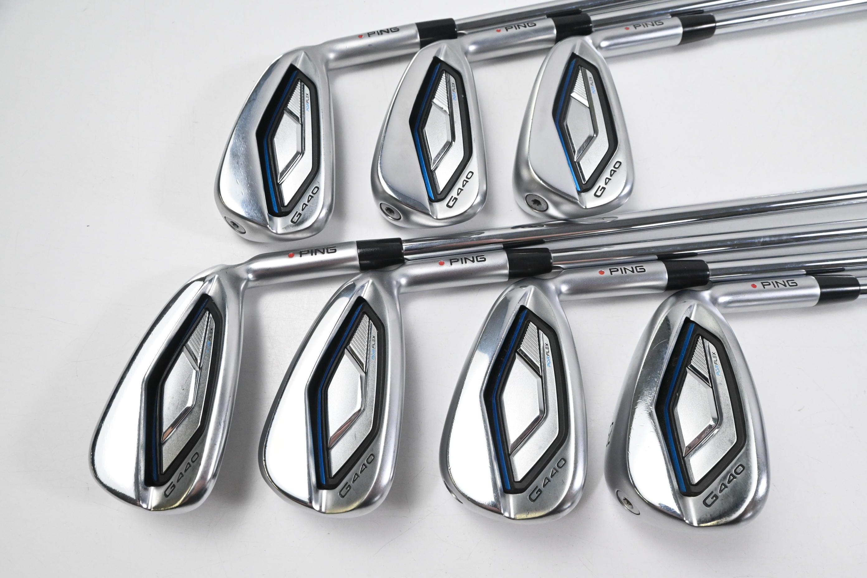Ping G440 Irons / 5-PW+GW / Red Dot / Regular Flex Ping AWT 3.0 Shafts