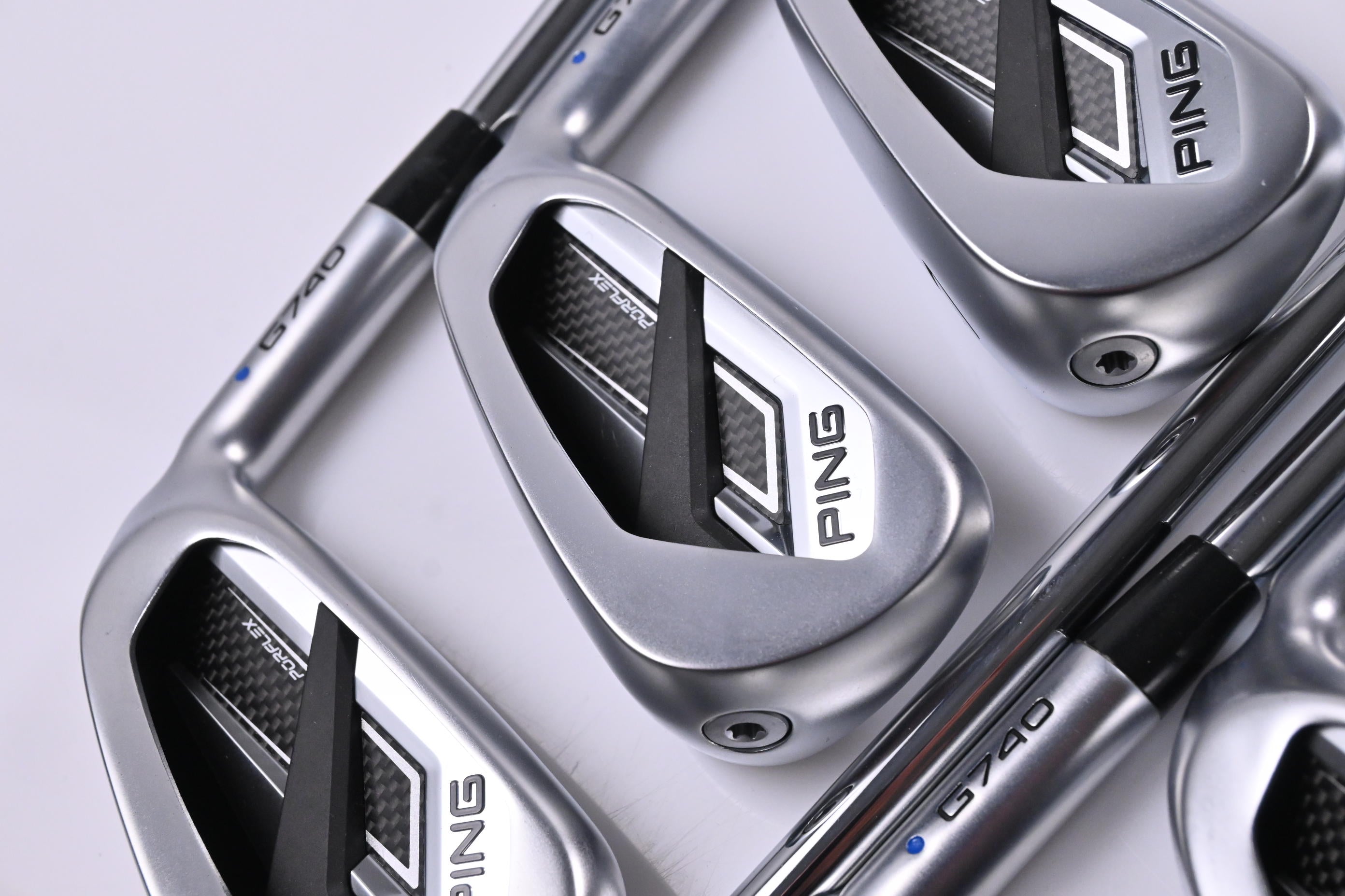 Ping G740 Irons / 5-PW+56 Degree / Blue Dot / Regular Flex Ping AWT 3.0 Shafts