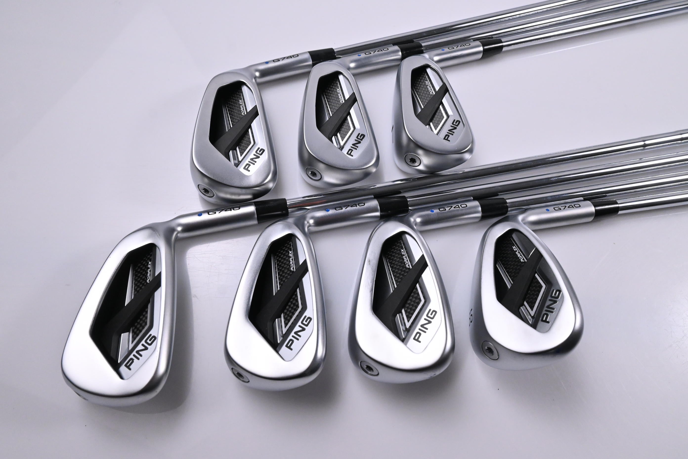 Ping G740 Irons / 5-PW+56 Degree / Blue Dot / Regular Flex Ping AWT 3.0 Shafts