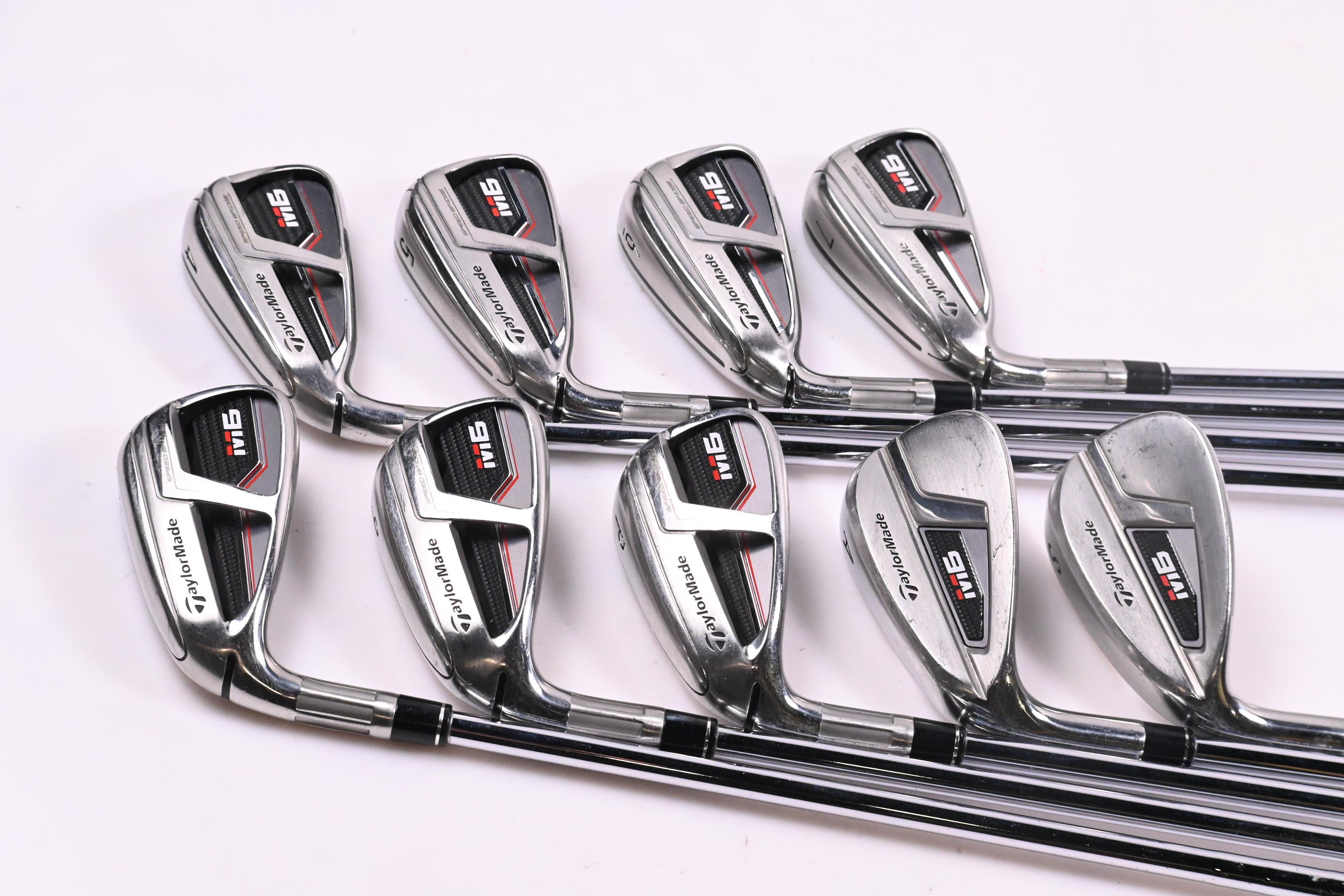 Taylormade M6 Irons / 4-PW+GW+SW / Regular Flex KBS MAX 85 Shafts