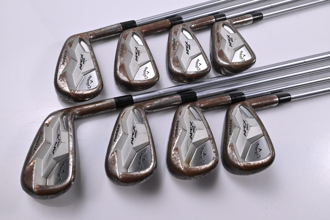 Tour Issue Callaway Apex Pro 19 Raw Irons / 3-PW / Stiff Flex Project X IO 110