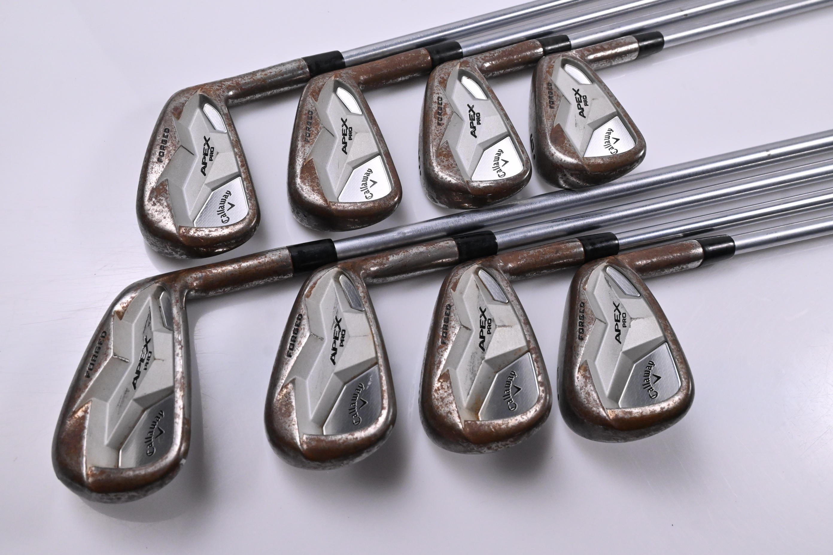Tour Issue Callaway Apex Pro 19 Raw Irons / 3-PW / Stiff Flex Project X IO 110