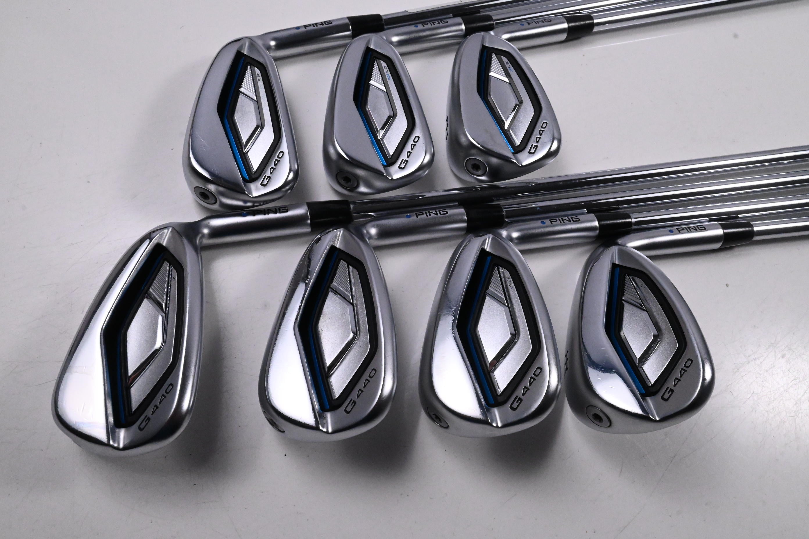 Ping G440 Irons / 6-PW+UW+56° / Blue Dot / Regular Flex Ping AWT 3.0 Shafts
