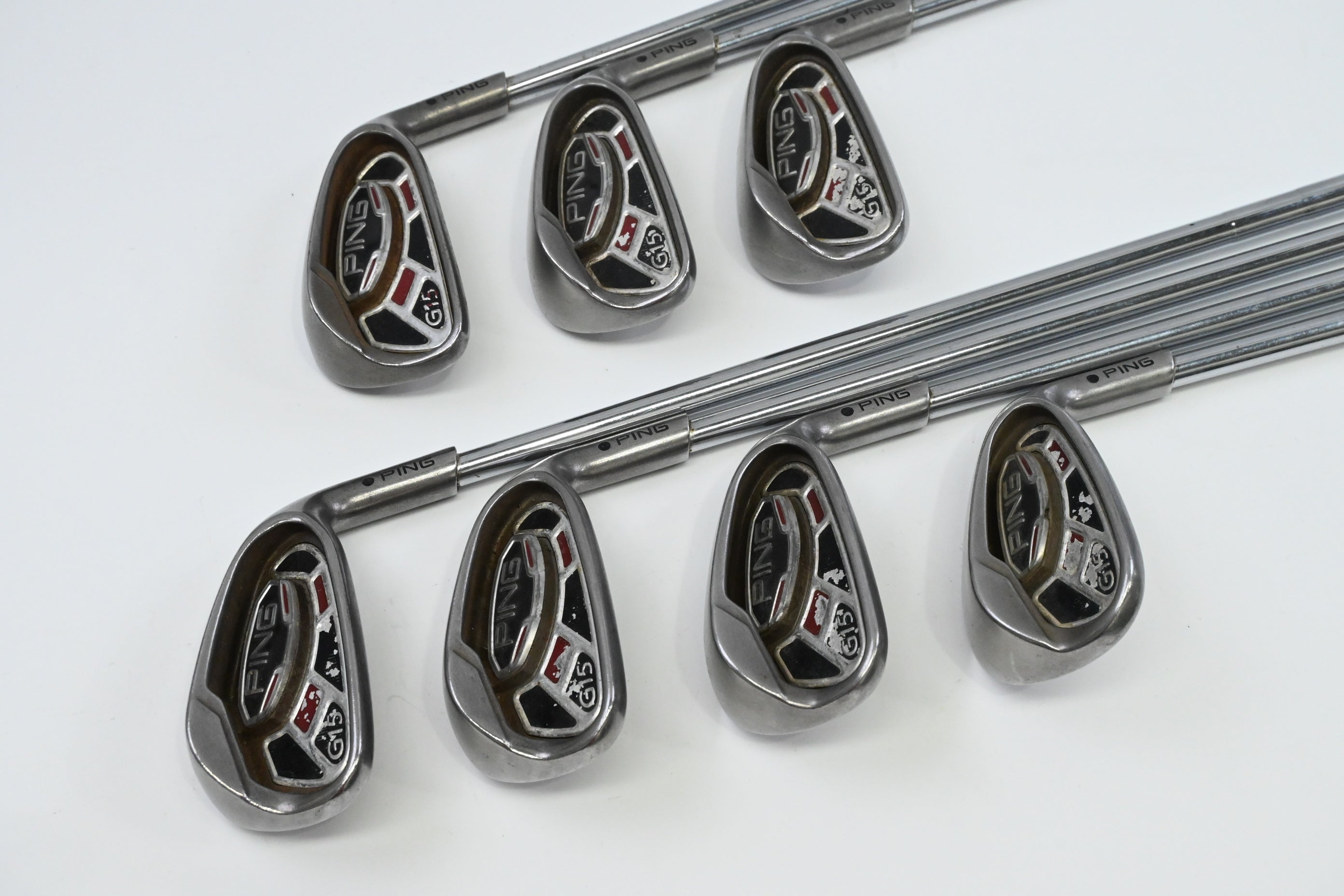Ping G15 Irons / 5-PW+SW / Black Dot / Regular Flex Steel Shafts