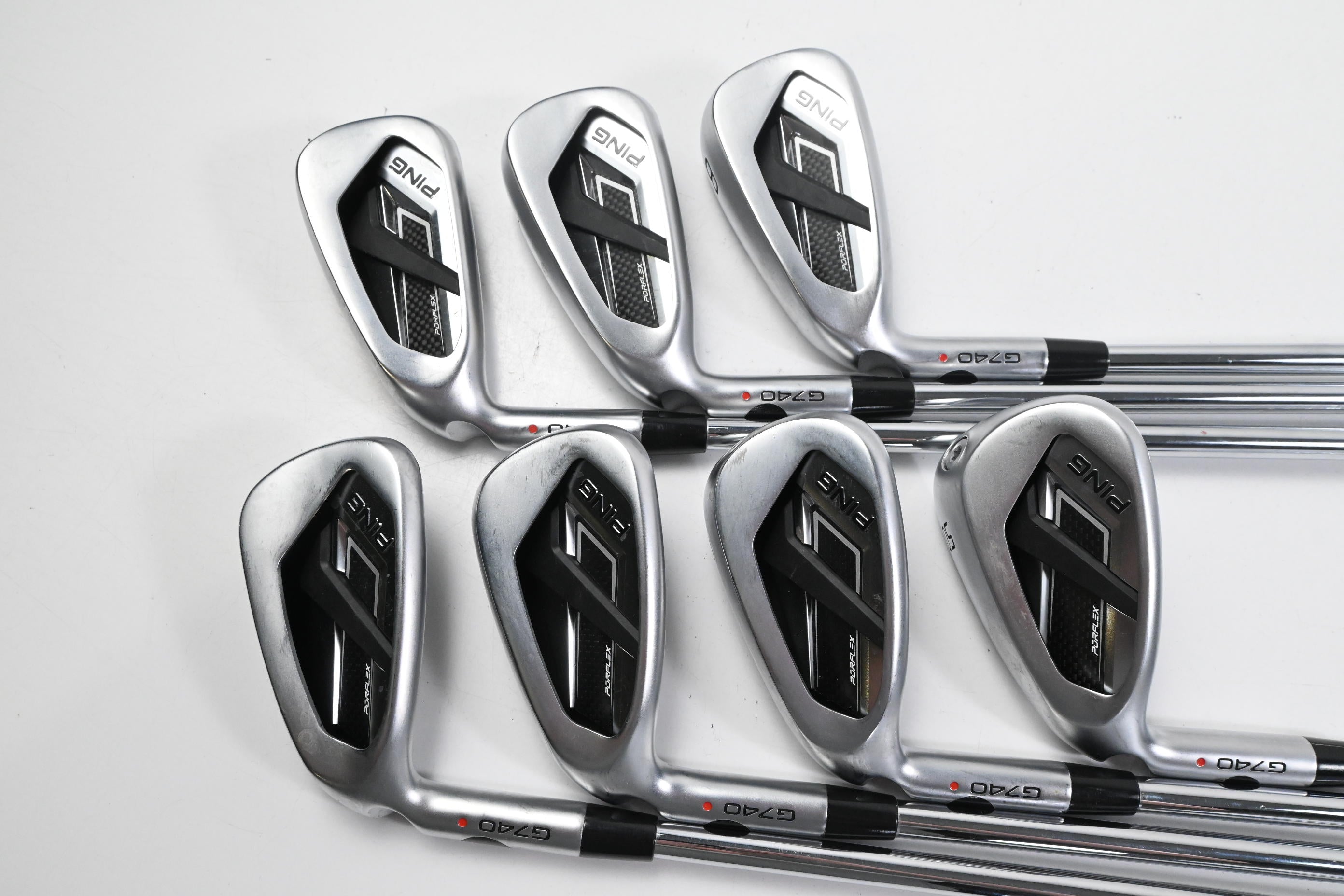 Left Hand Ping G740 Irons / 6-PW+UW+GW / Red Dot / Regular Flex Ping AWT 3.0