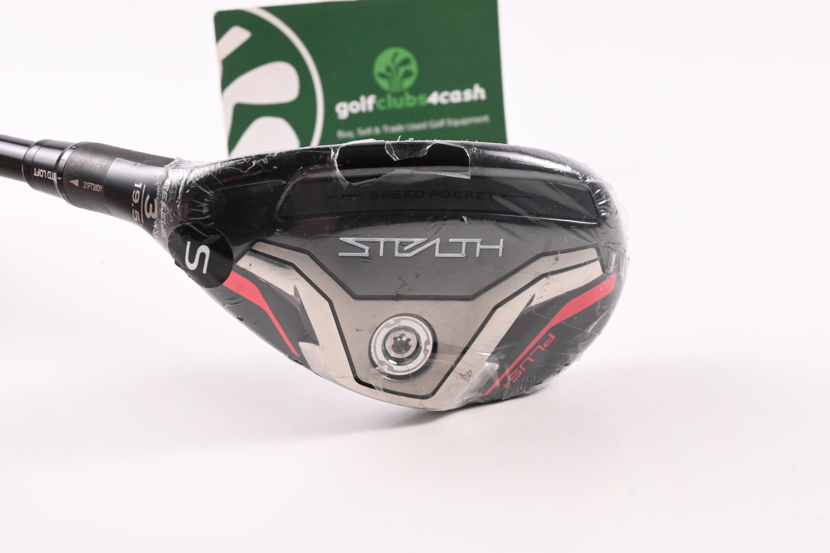 Left Hand Taylormade Stealth Plus #3 Hybrid / 19.5 Degree / Stiff Flex HZRDUS Smoke