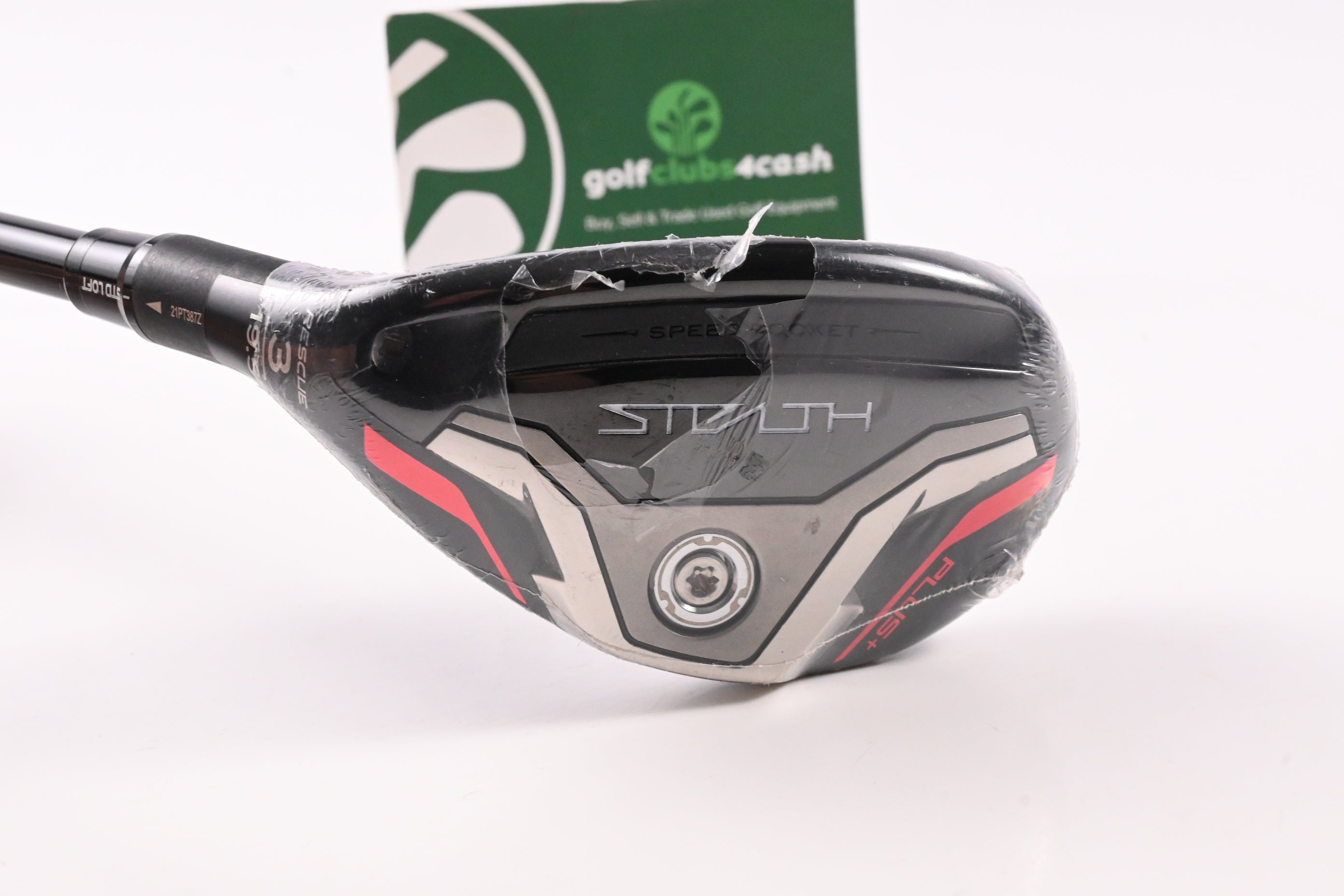 Left Hand Taylormade Stealth Plus #3 Hybrid / 19.5 Degree / Stiff Flex HZRDUS Smoke