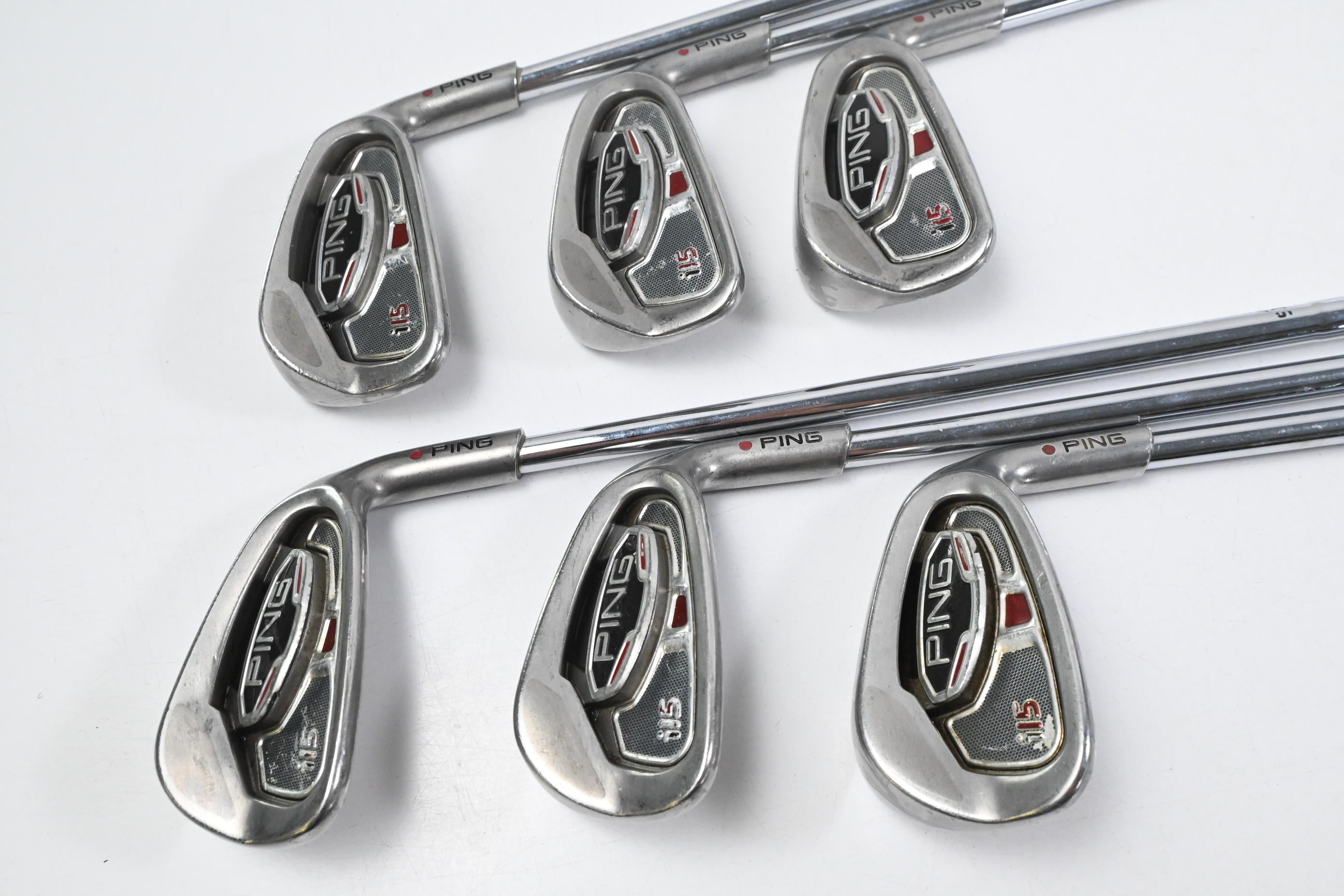 Ping i15 Irons / 5-PW / Red Dot / Stiff Flex Ping AWT Shafts