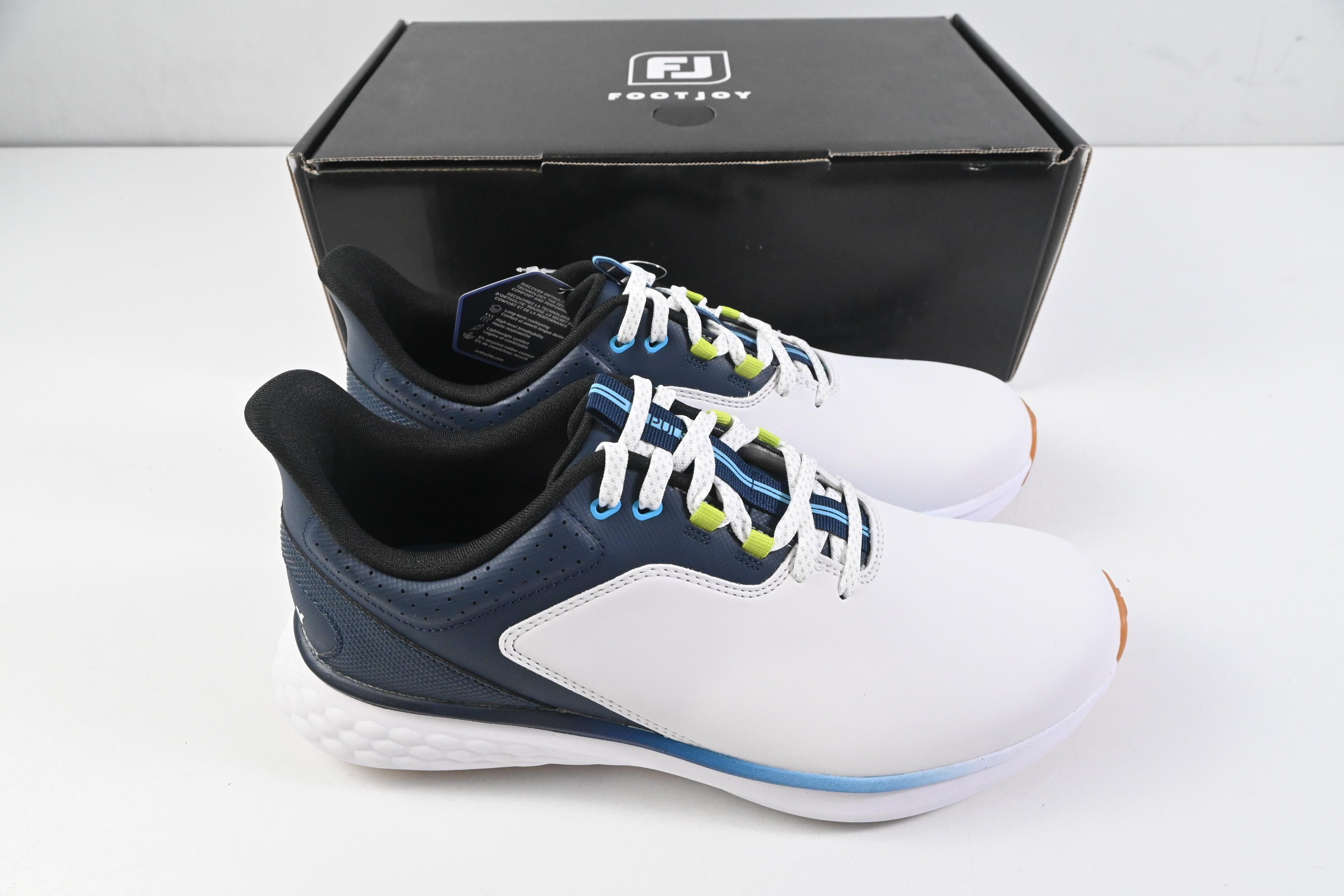 FootJoy Pulse Golf Shoes / Size UK 8 / White, Gum & Navy