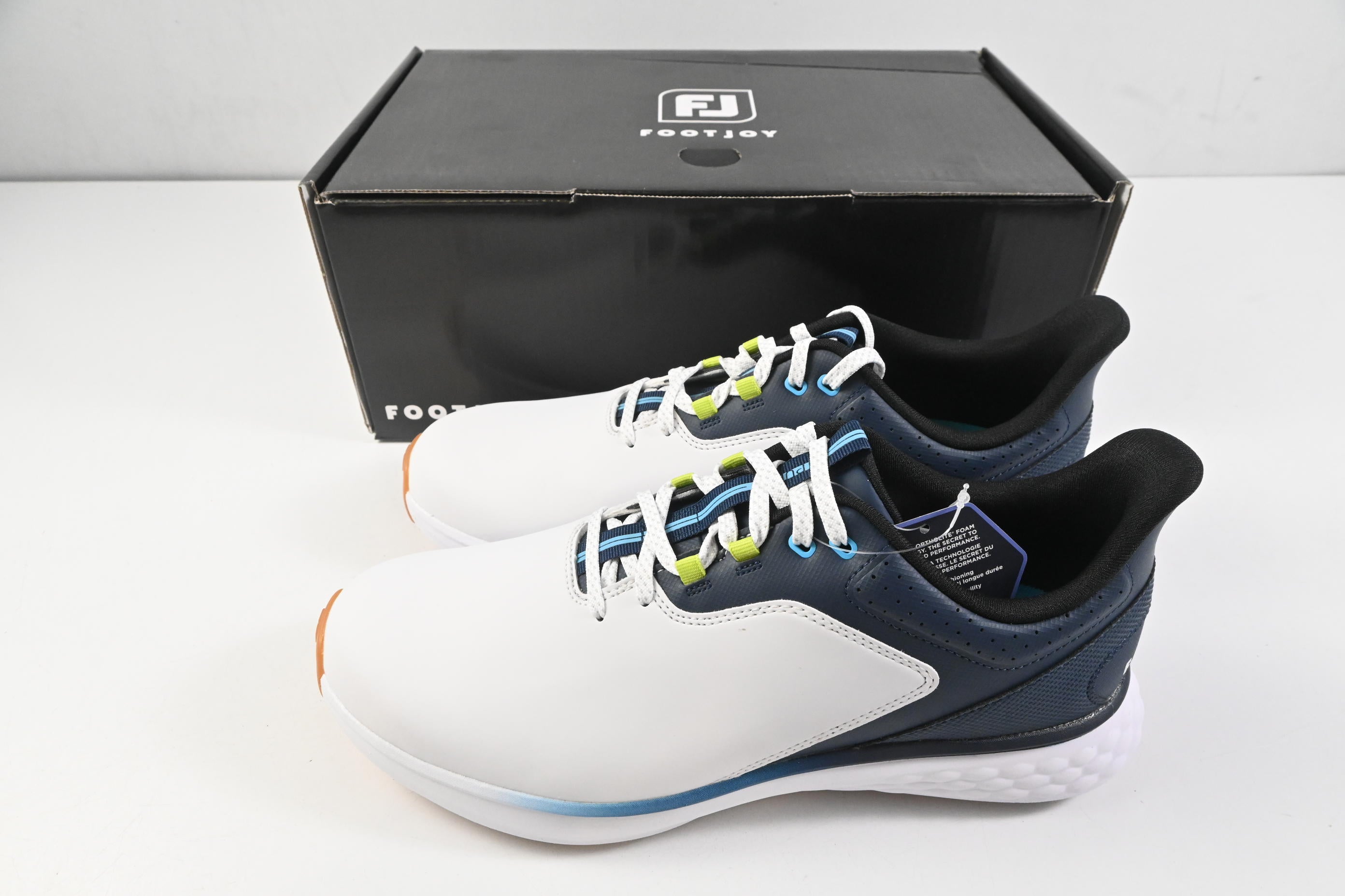 FootJoy Pulse Golf Shoes / Size UK 9.5 / White, Gum & Navy