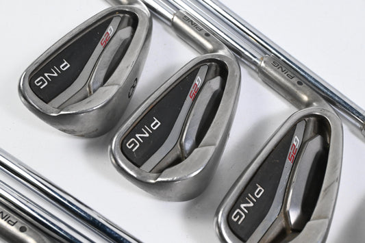 Left Hand Ping G25 Irons / 5-PW+GW+SW / Black Dot / Regular Flex Ping CFS Shafts