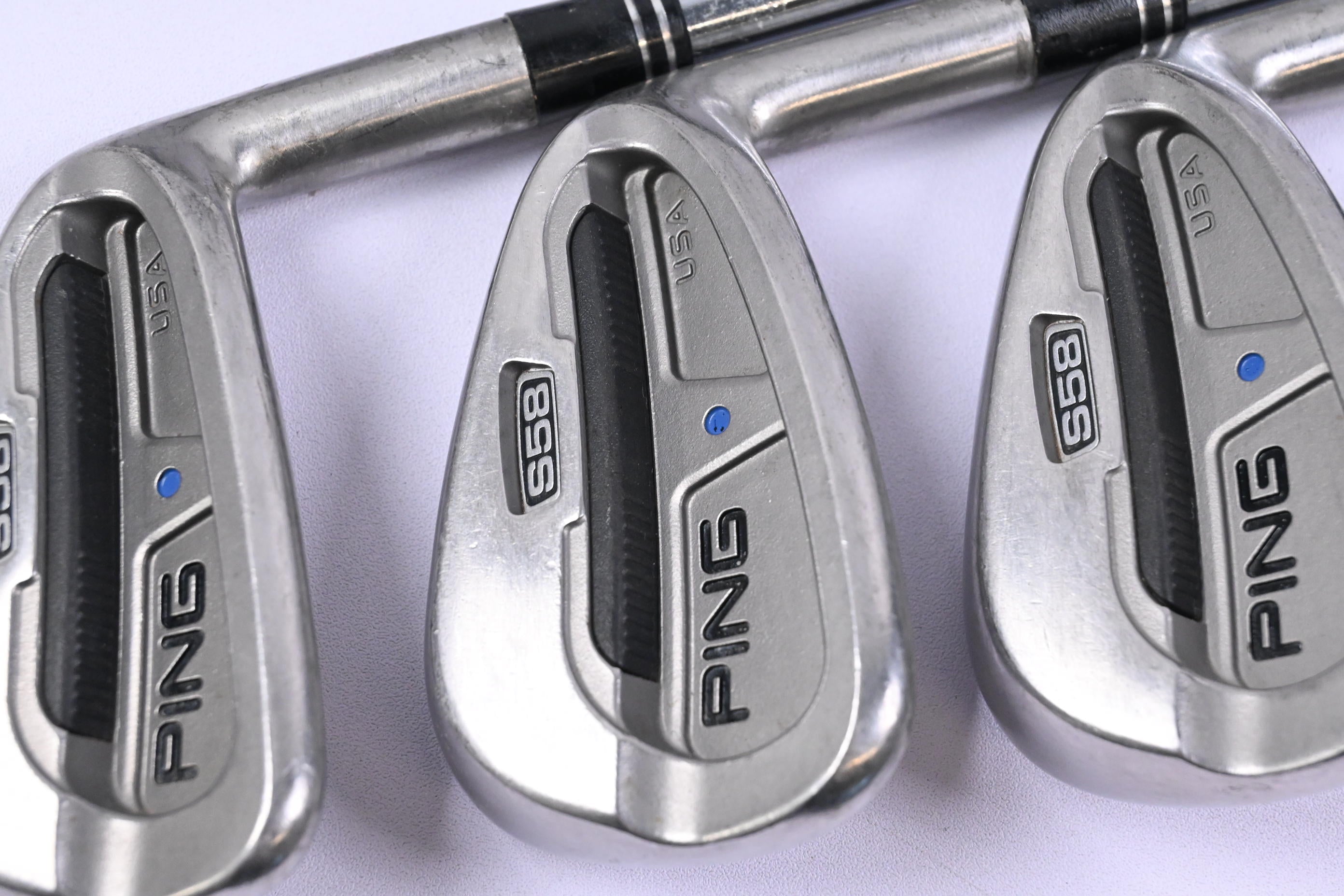 Ping S58 Irons / 4-PW / Blue Dot / Stiff Flex Steel Shafts