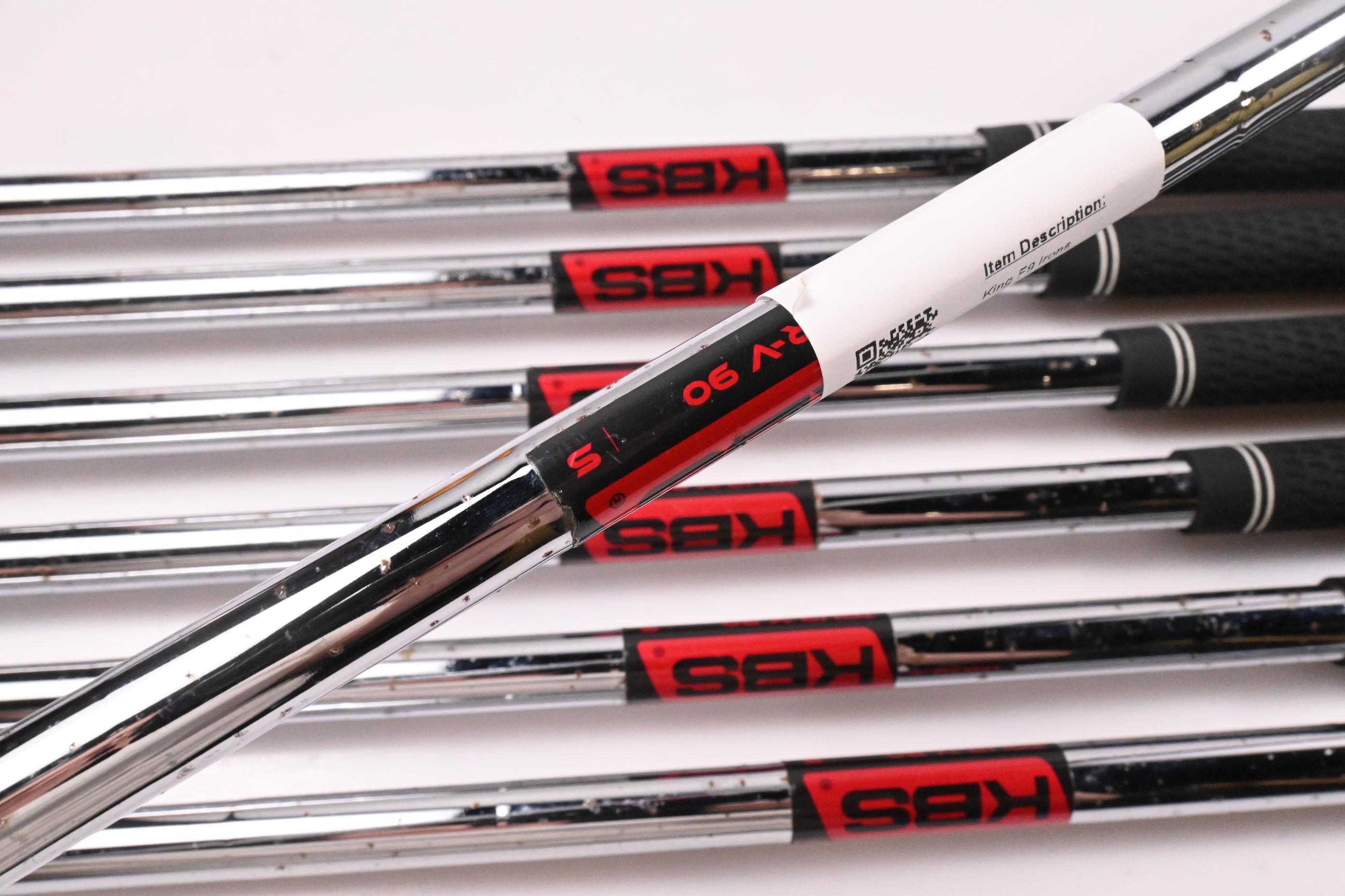 Cobra King F9 Irons / 5-PW+SW / Stiff Flex KBS Tour-V 90 Shafts