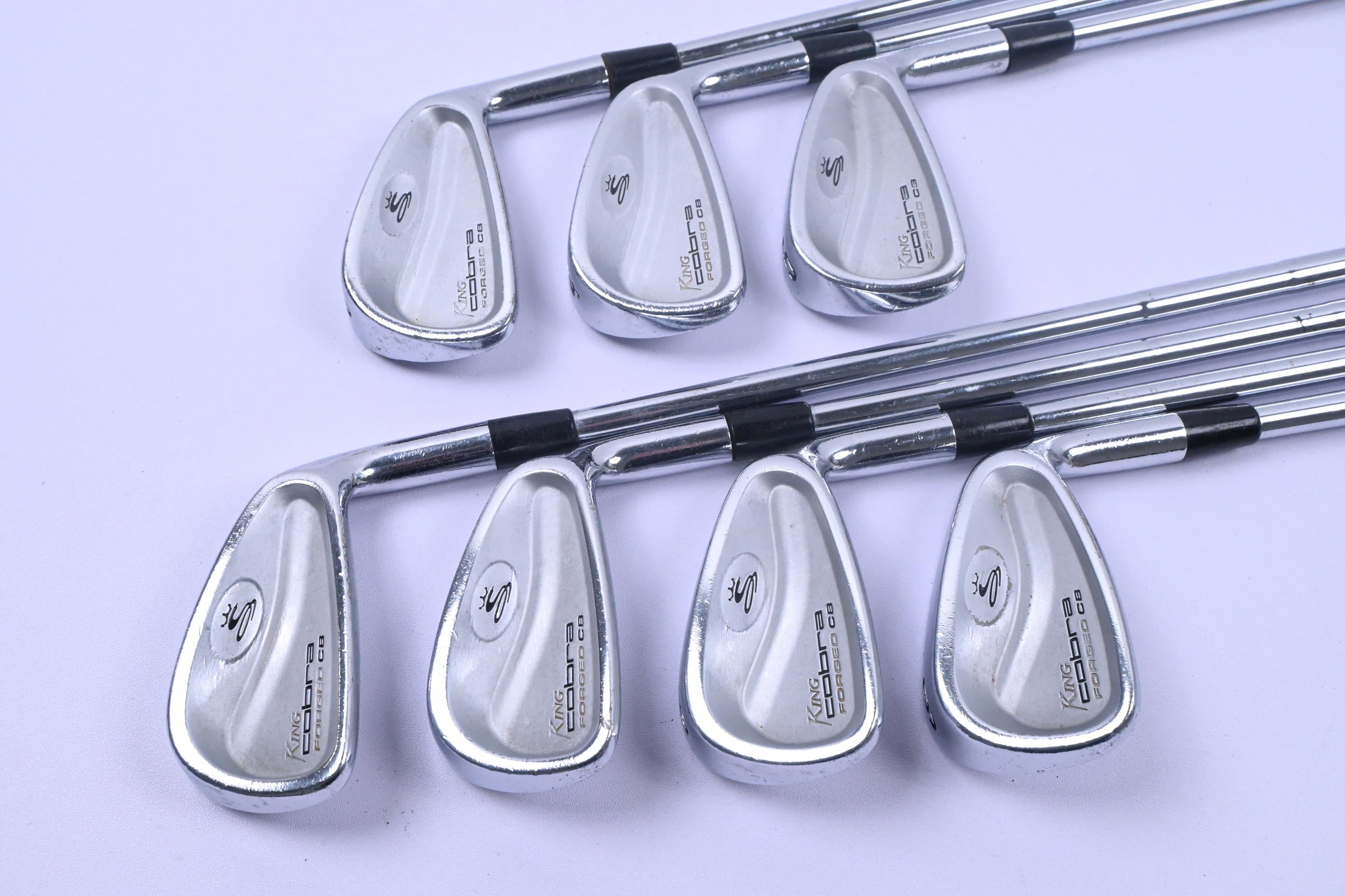 Cobra King Forged CB Silver Irons / 3-9i / Stiff Flex Dynamic Gold S300 Shafts