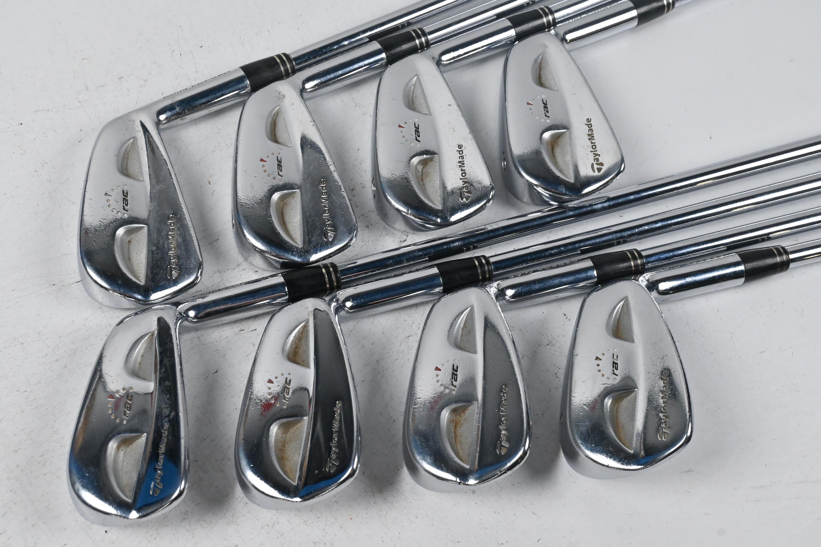 Taylormade RAC CB Coin Forged Irons / 3-PW / Stiff Flex Rifle Flighted Precision